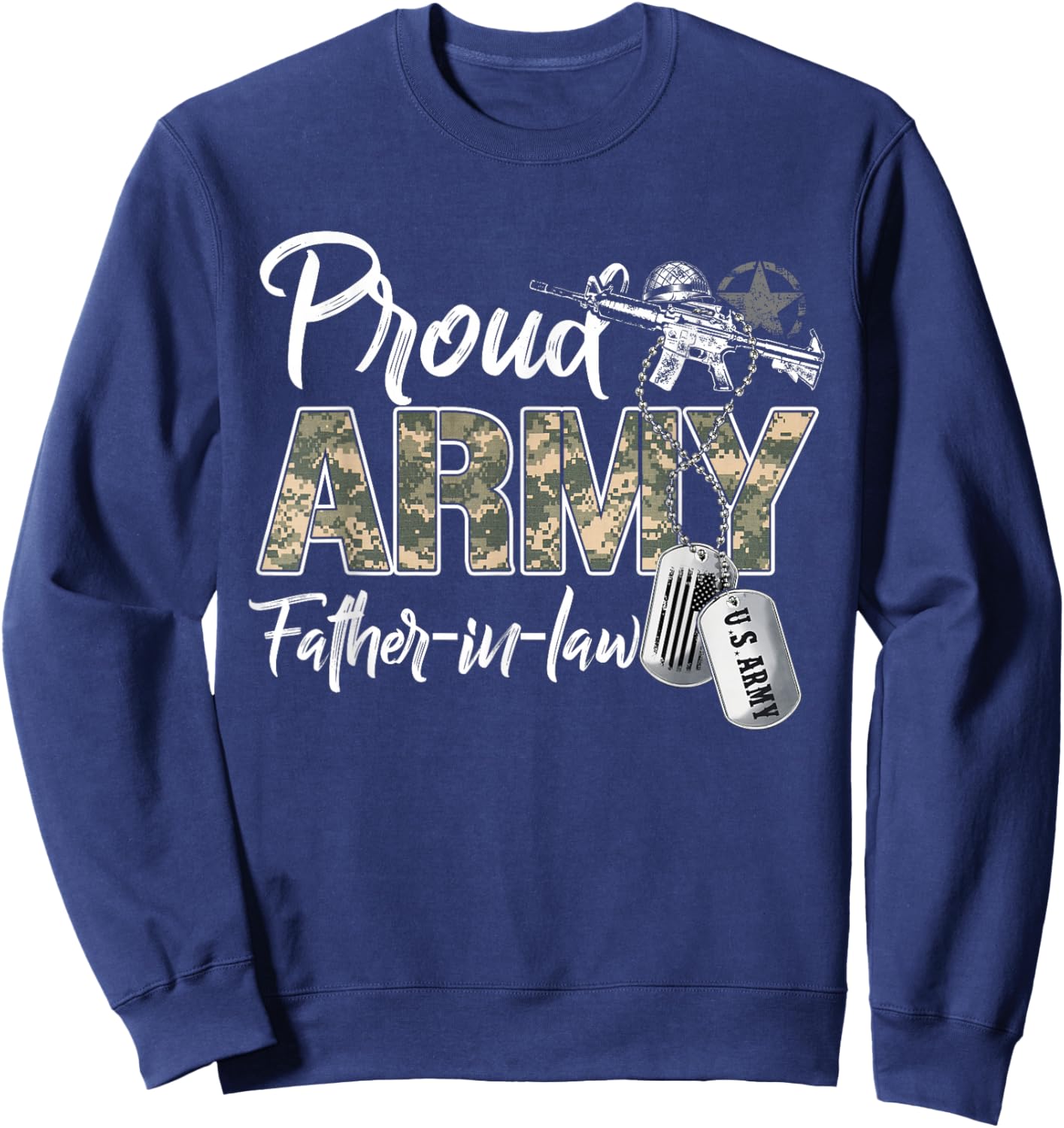 Proud Army Father-In-Law US Army Family Matching Military Sweatshirt - Sweatshirt | Navy