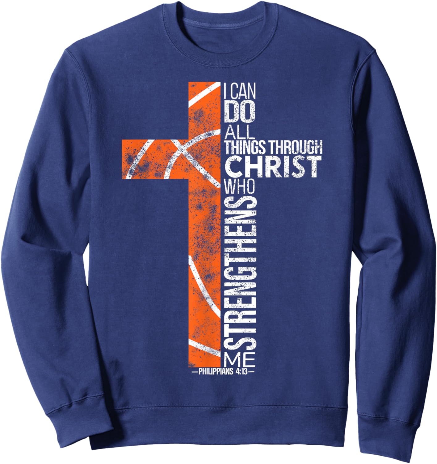Men Christian Basketball Boys Player Religious Team Coach Sweatshirt - Sweatshirt | Navy