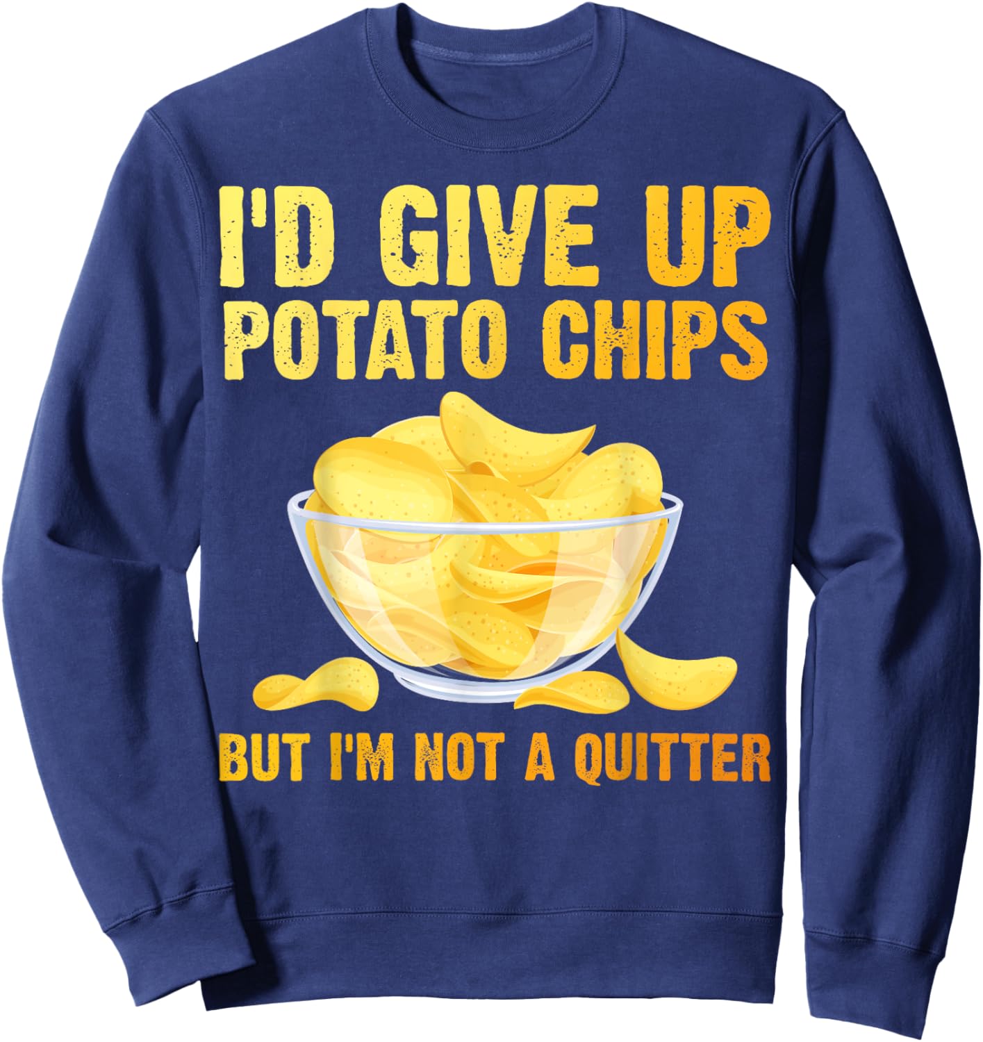 Funny Potato Chips Art Women Kids Bag of Chips Lover Sweatshirt - Sweatshirt | Navy