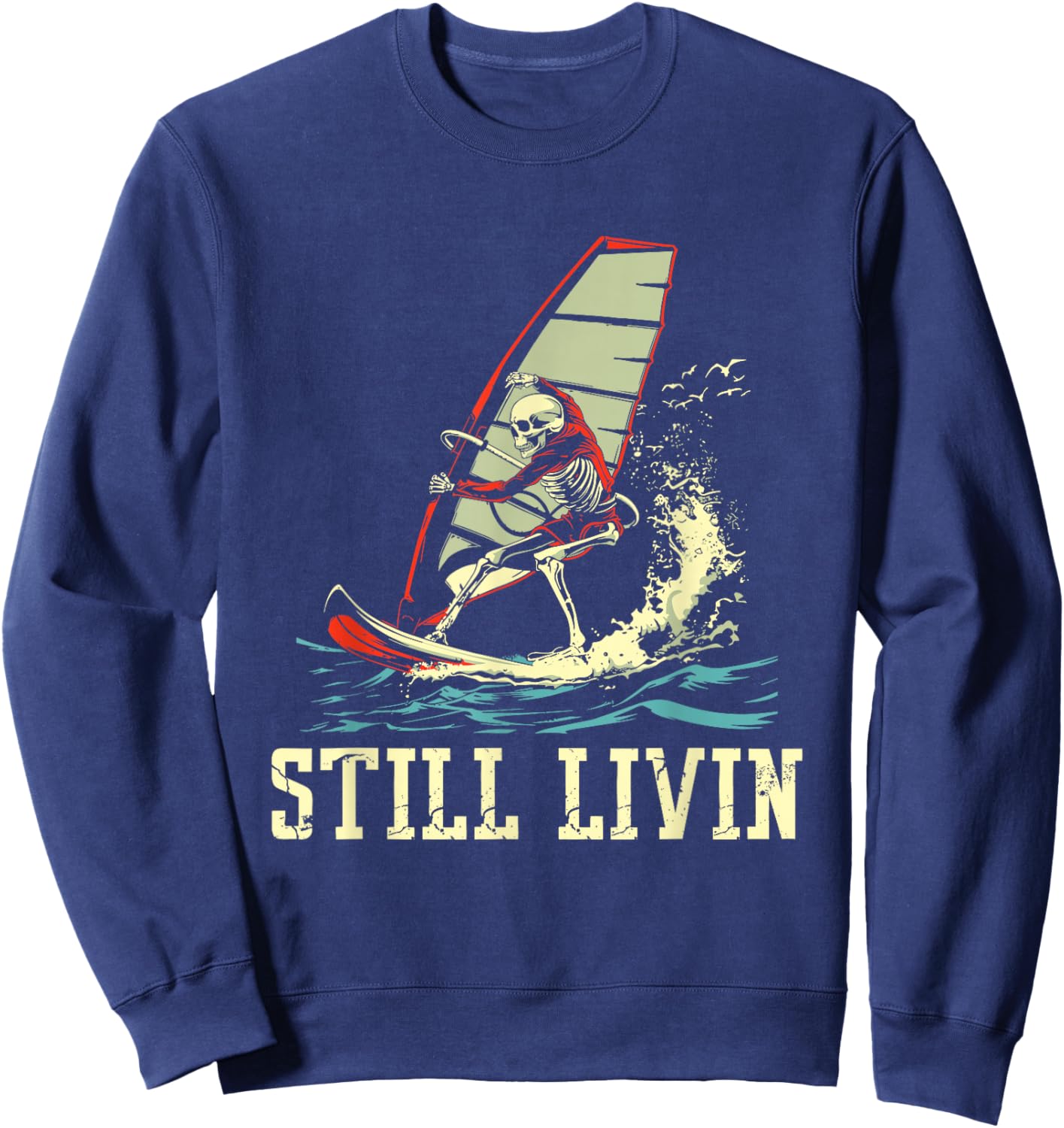 Windsurfer Windsurfing Surfboard Sweatshirt - Sweatshirt | Navy
