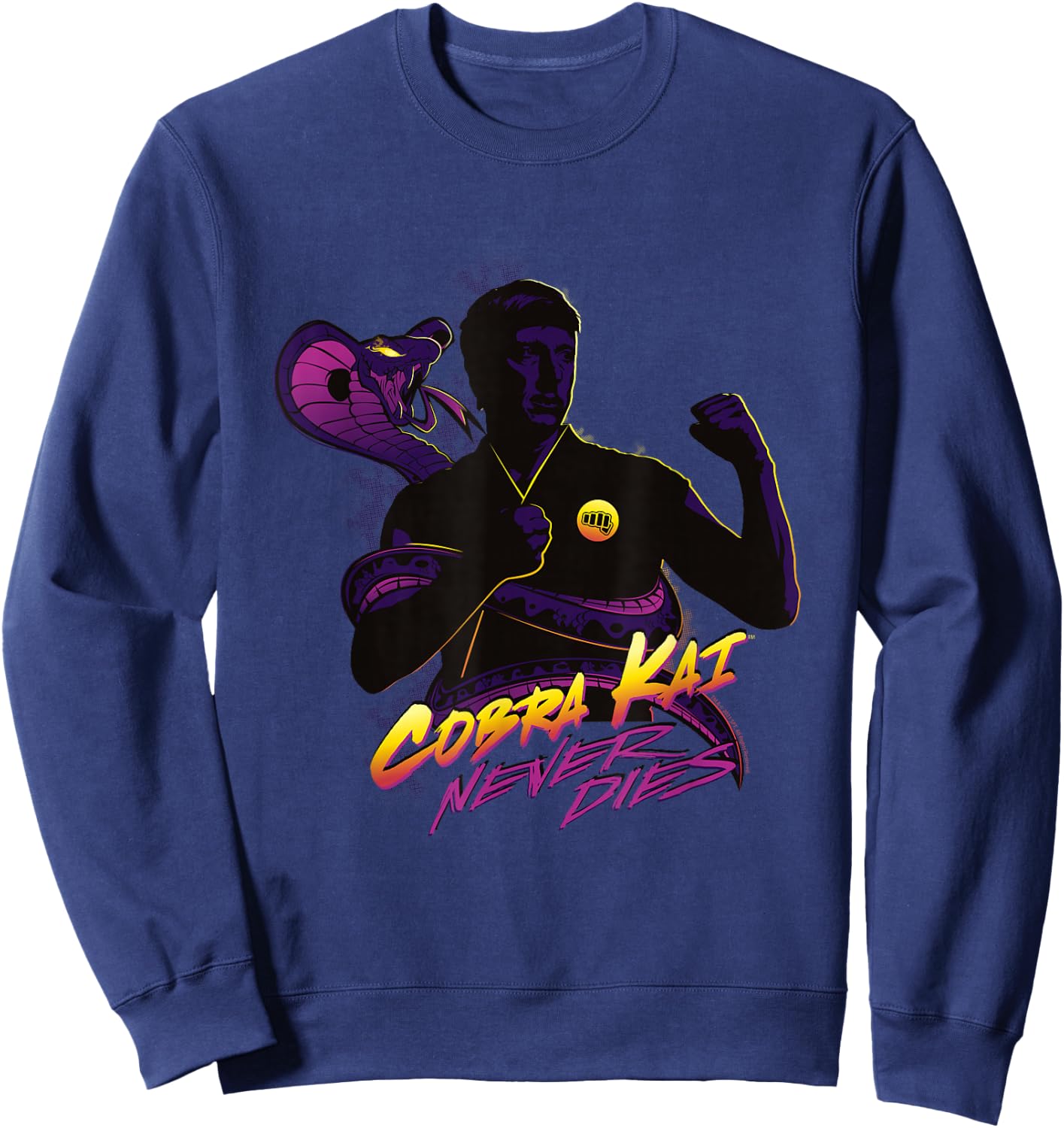 Cobra Kai Never Dies Fight Pose Sweatshirt - Sweatshirt | Navy