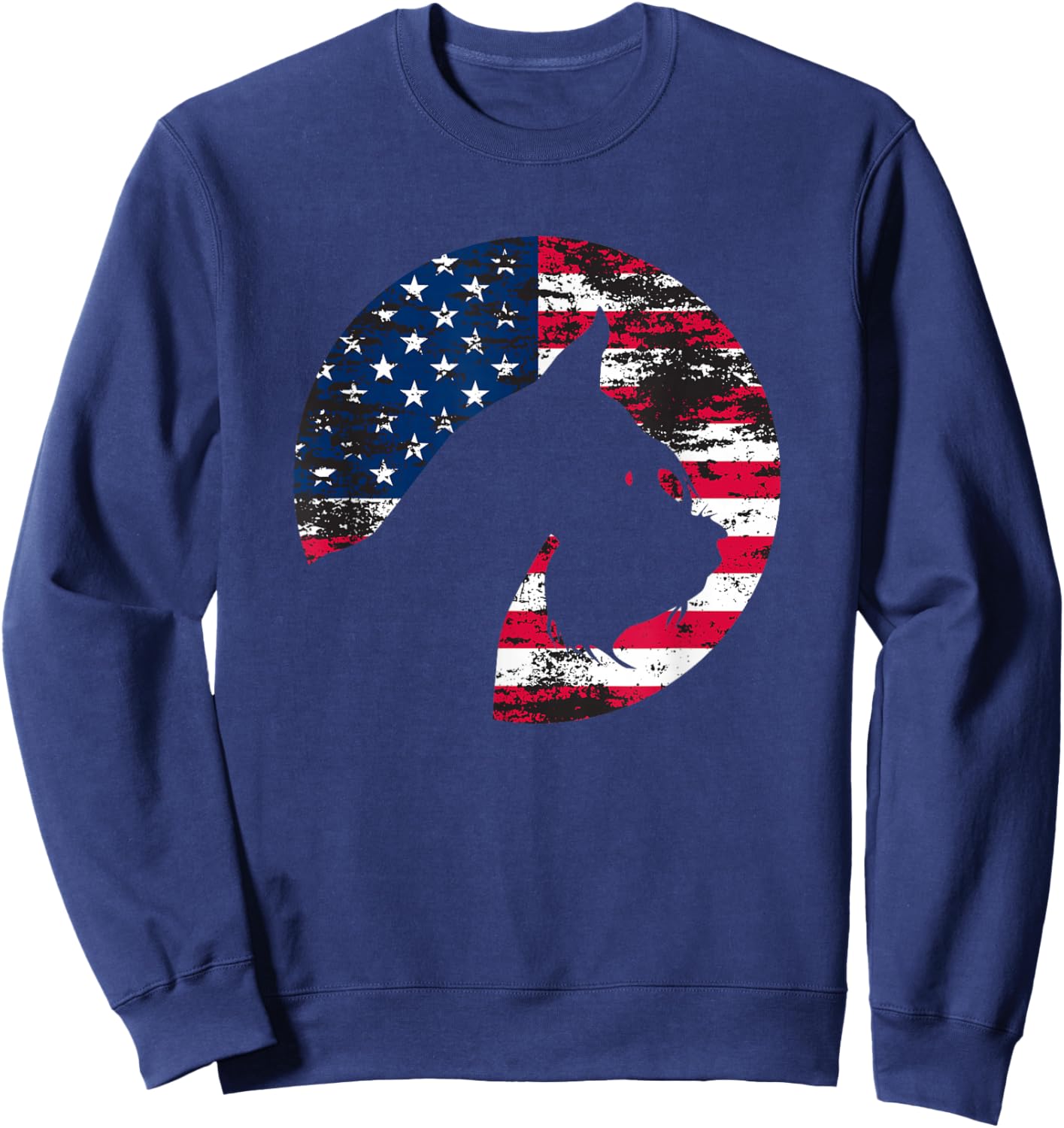 Vintage Schnauzer American Flag Sweatshirt - Sweatshirt | Navy