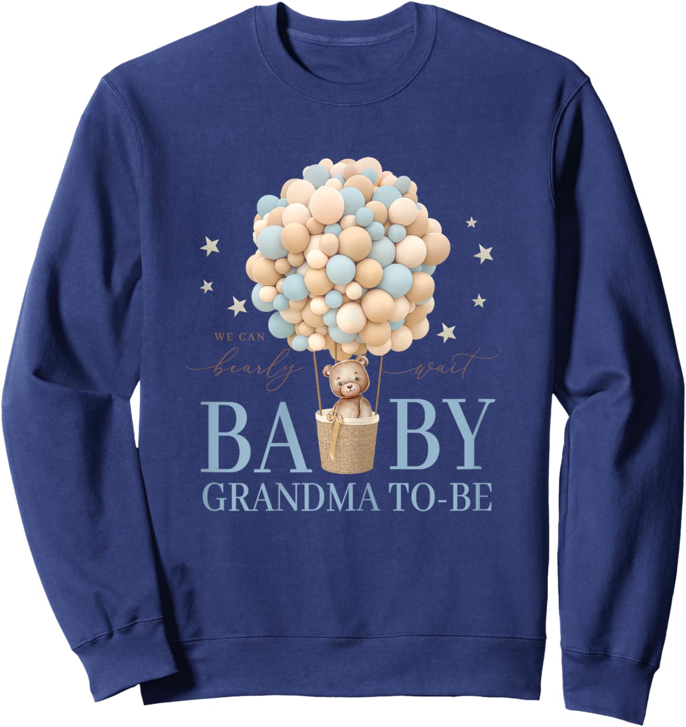 Grandma We Can Bearly Wait Baby Shower Bear Family Matching Sweatshirt - Sweatshirt | Navy