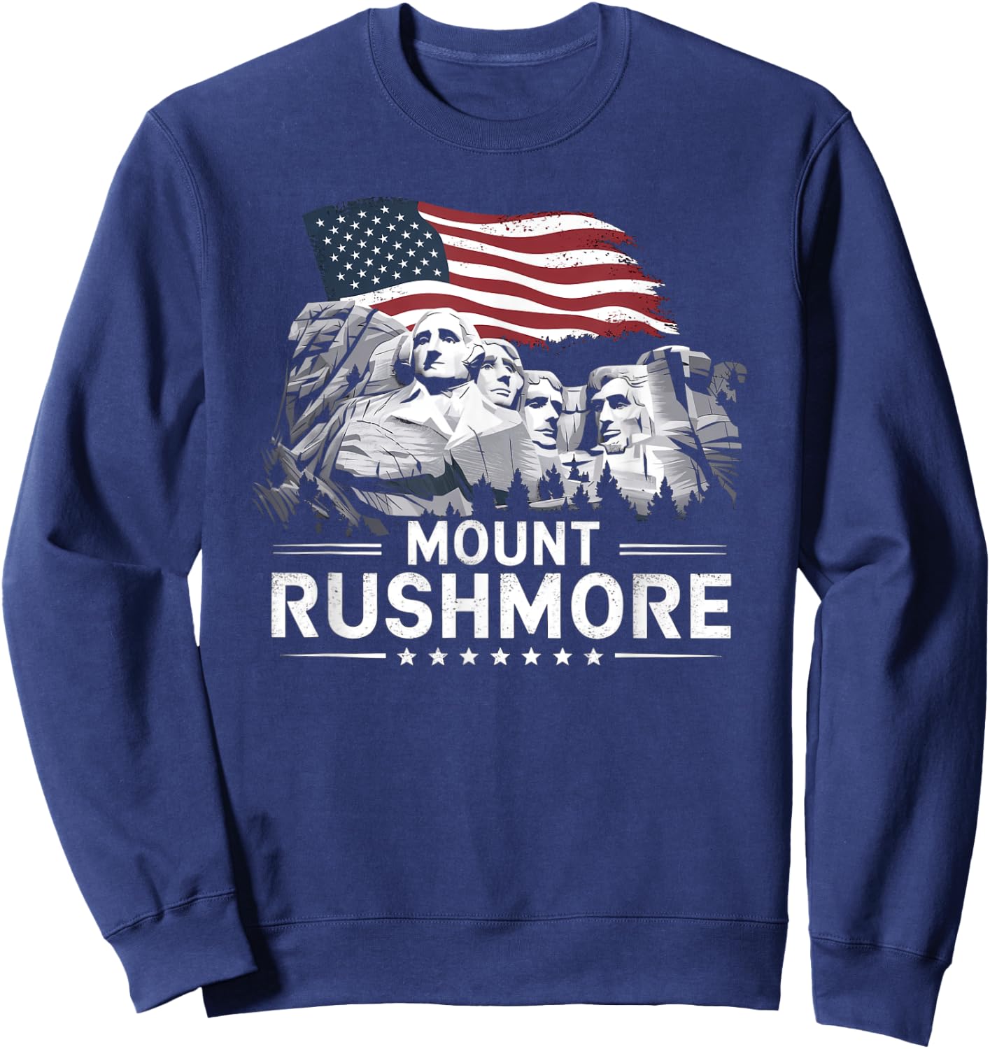 Mount Rushmore South Dakota Vintage President Monuments Sweatshirt - Sweatshirt | Navy