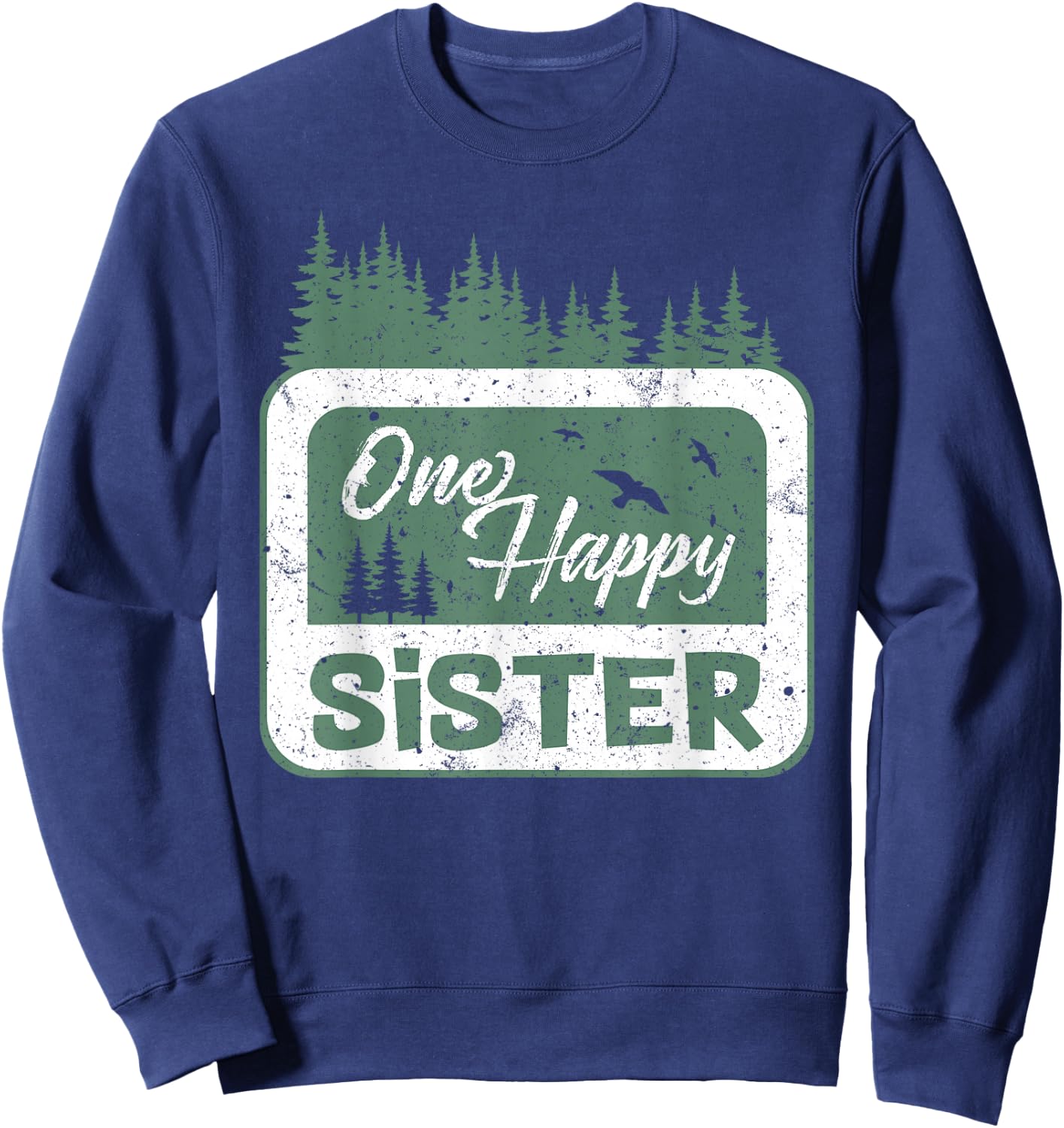 One Happy Sister Camper 1St Birthday Camping Bear Sweatshirt - Sweatshirt | Navy