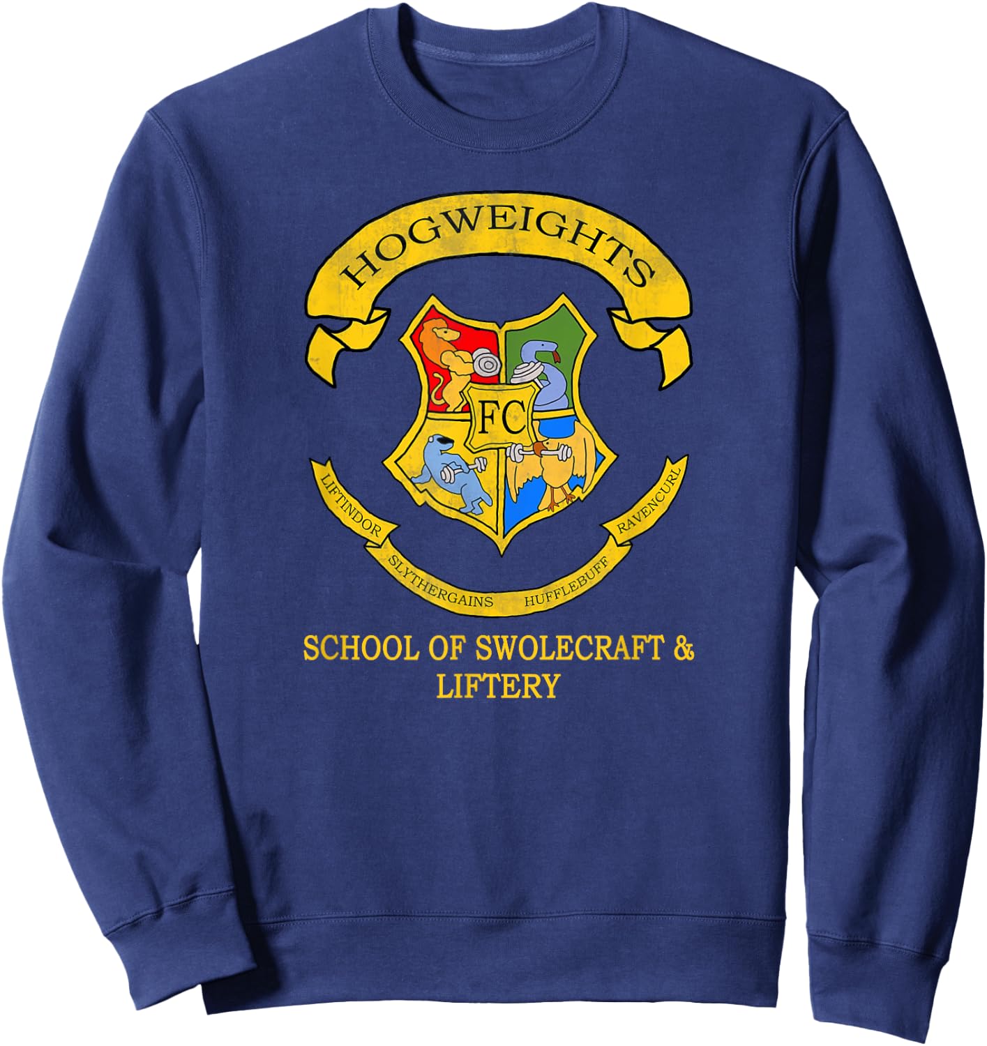 Hogweights Cool Bodybuilding Fitness and Training Sweatshirt - Sweatshirt | Navy