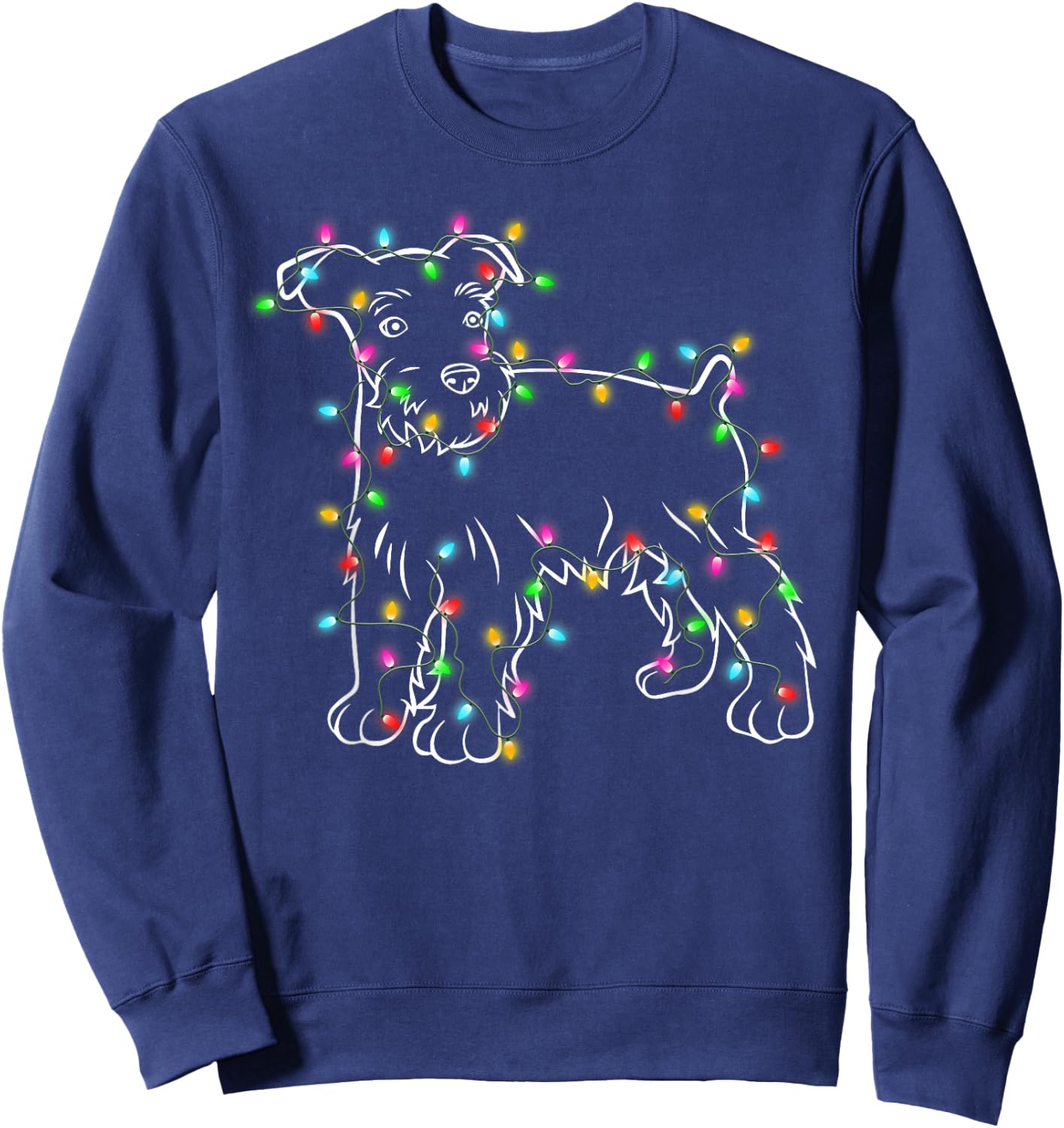 Schnauzer Dogs Tree Christmas Sweater Xmas Pet Animal Dog Women Kids Sweatshirt - Sweatshirt | Navy