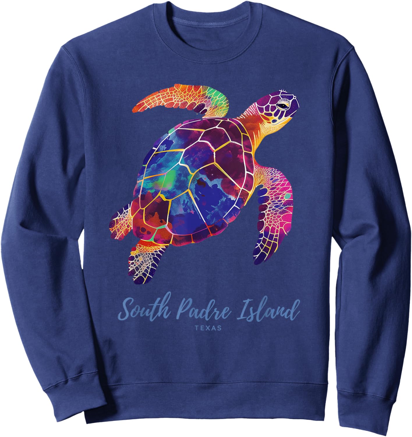 South Padre Island TX Sea Turtle Vintage Texas Retro Diving Sweatshirt - Sweatshirt | Navy