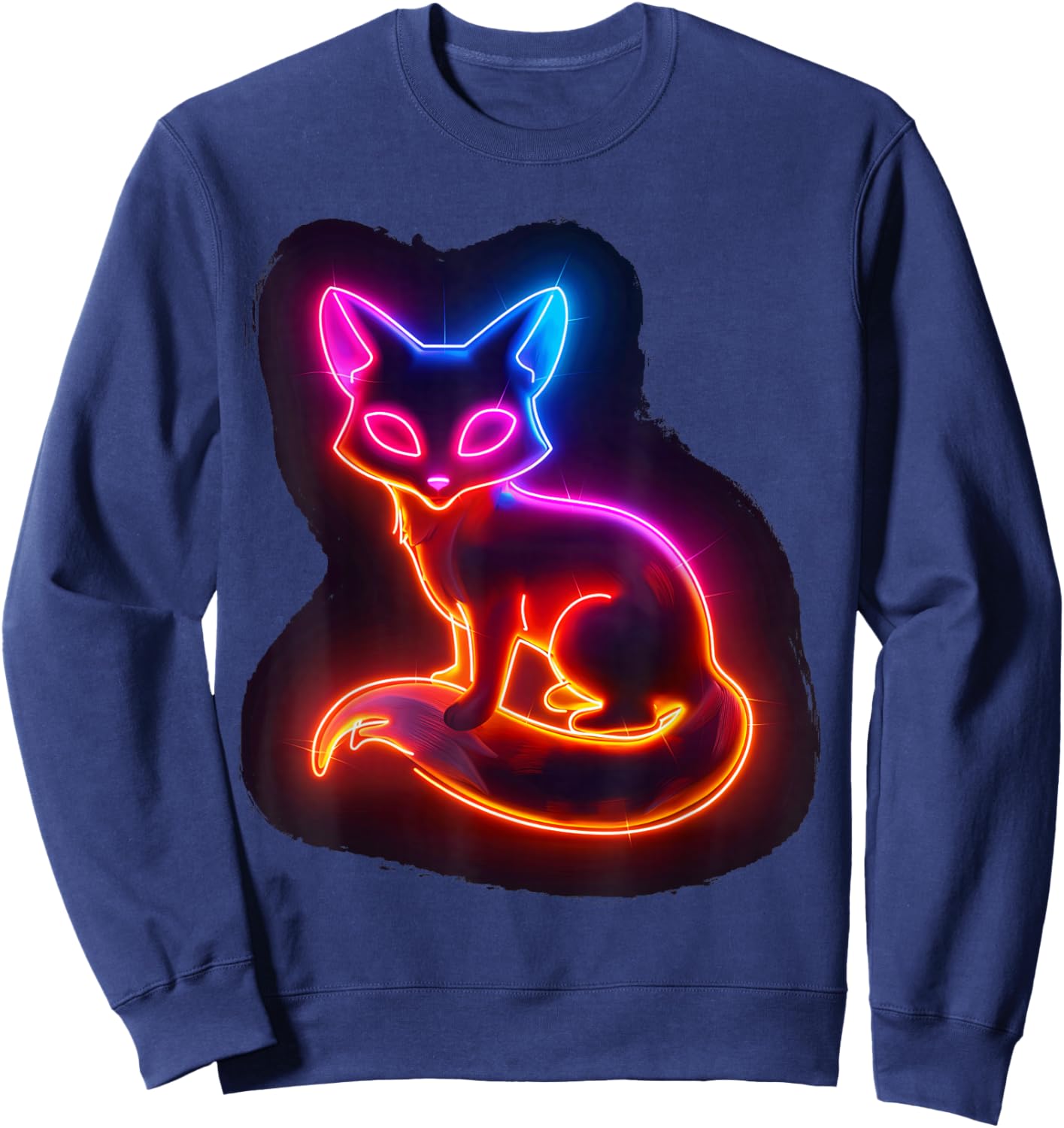 Colored Fox Cute Gaming Foxes Arctic Boy Sweatshirt - Sweatshirt | Navy