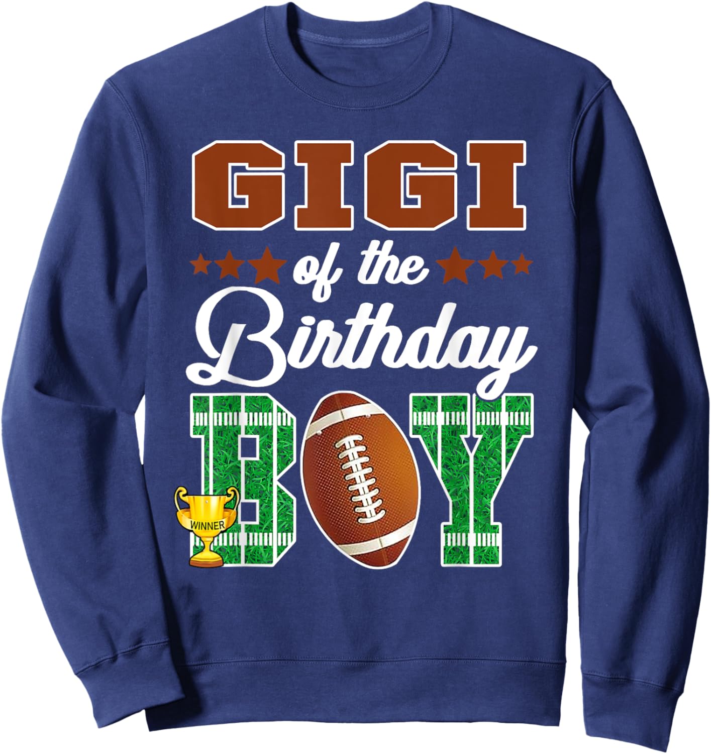 Gigi Of The Birthday Boy Football Party Family Matching Sweatshirt - Sweatshirt | Navy