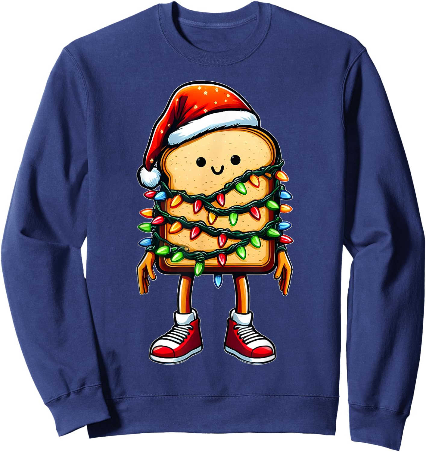 Cute Loaf Bread Baking Bread Baker Christmas Hat Xmas Sweatshirt - Sweatshirt | Navy