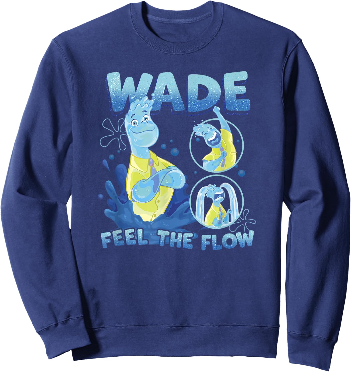 Disney Pixar Elemental Feel The Flow Wade Portrait Sweatshirt - Sweatshirt | Navy