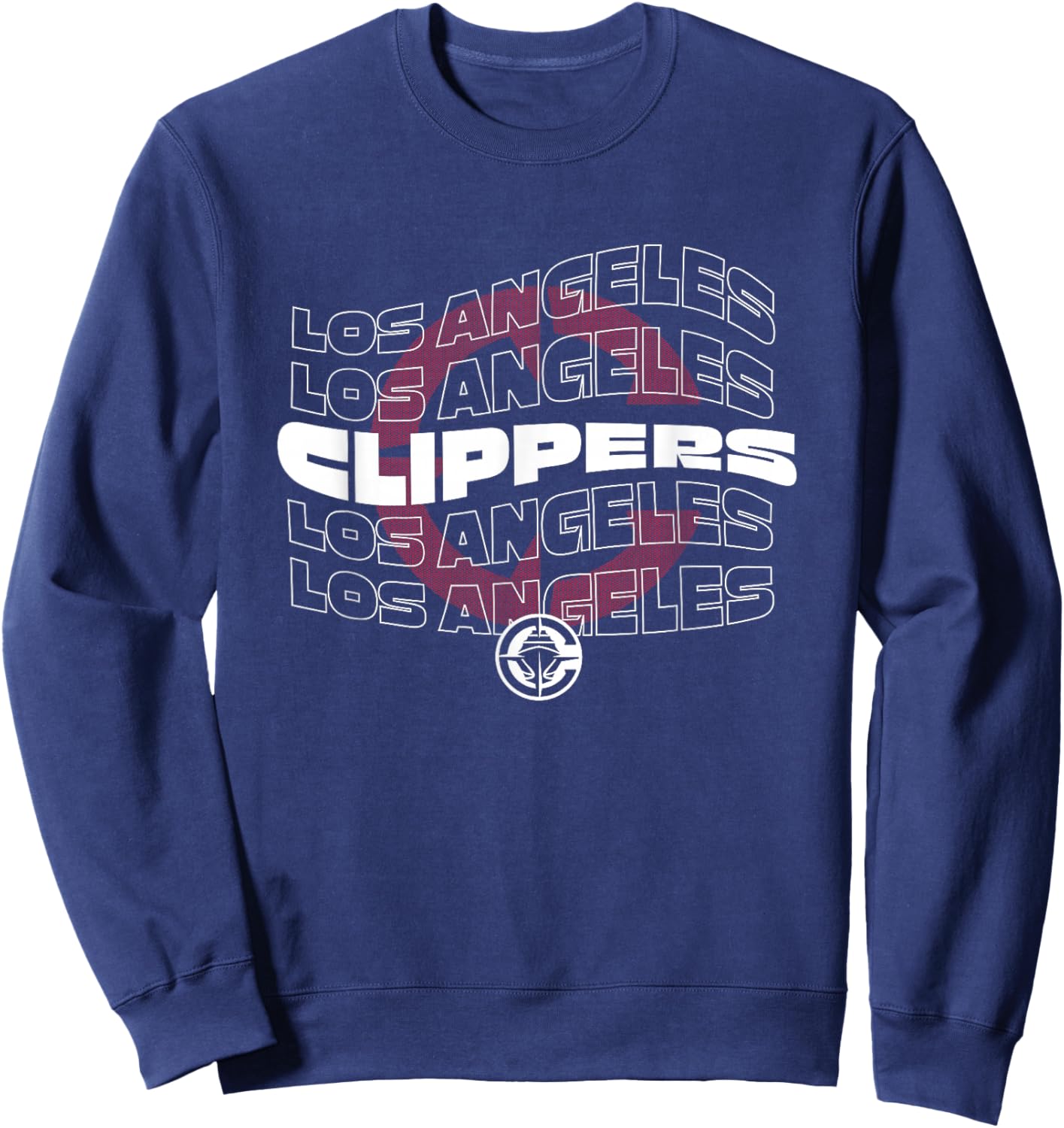 NBA Los Angeles Clippers Wave Outline Team Logo Sweatshirt - Sweatshirt | Navy