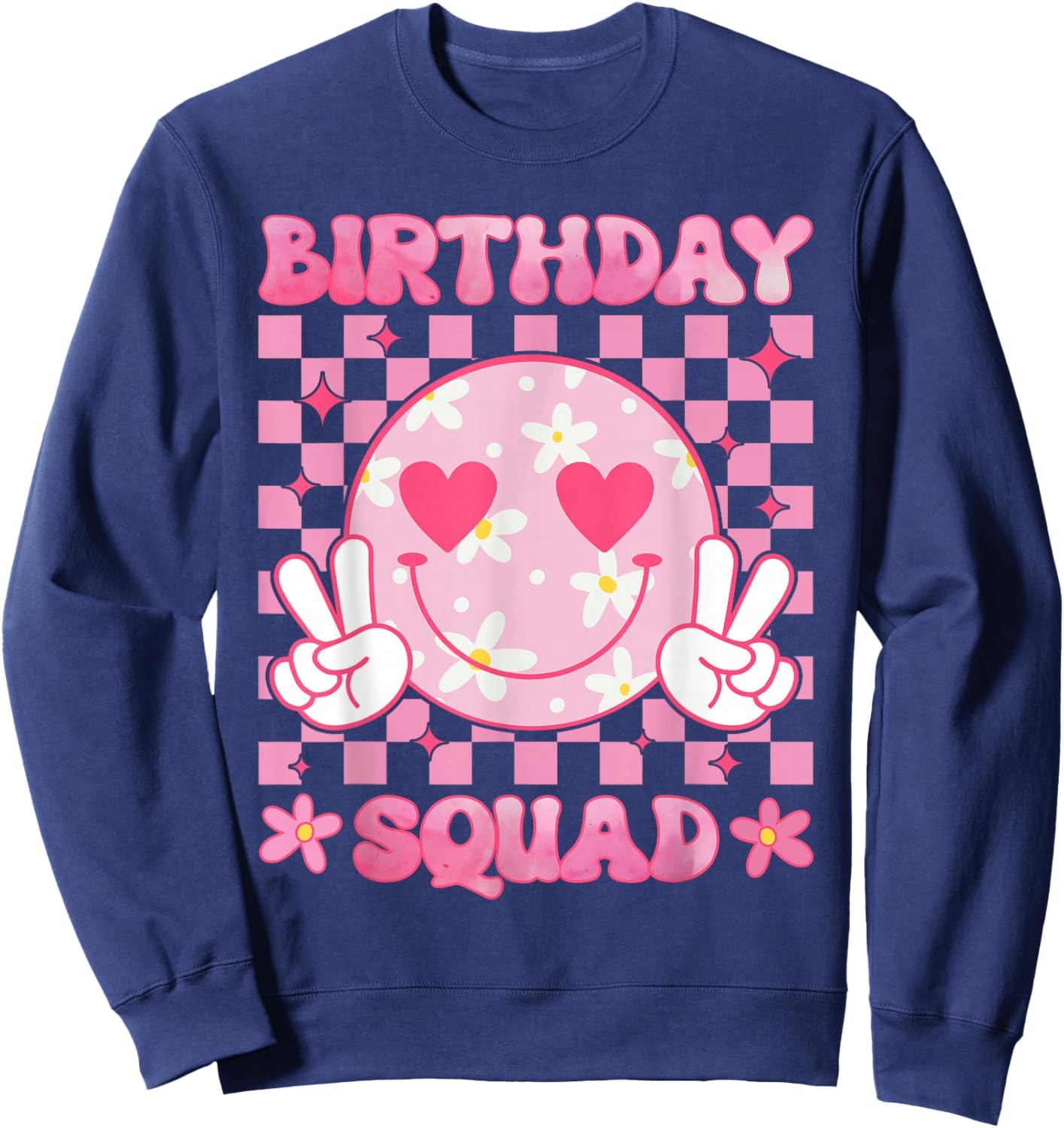 Groovy Birthday Squad Party Matching Birthday Family Group Sweatshirt - Sweatshirt | Navy