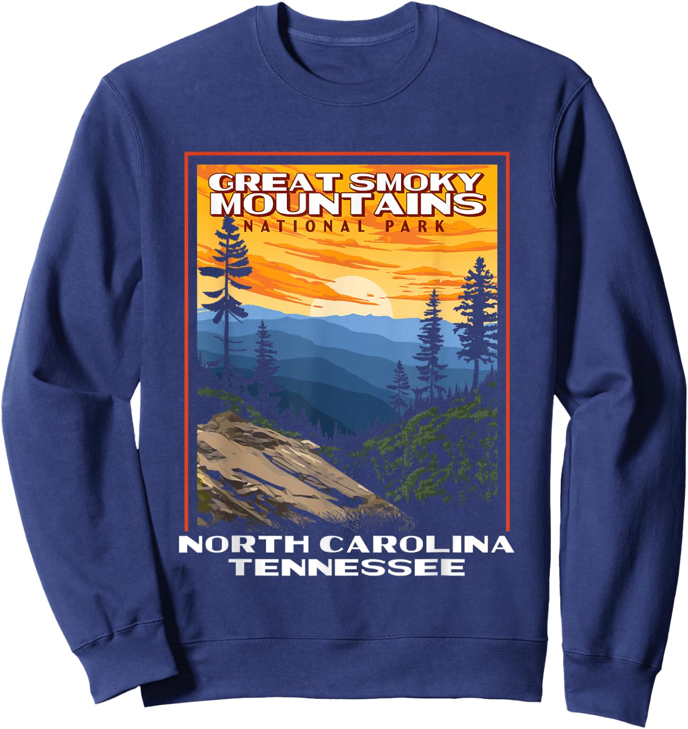 Great Smoky Mountains Vintage WPA National Park Smokies Sweatshirt - Sweatshirt | Navy