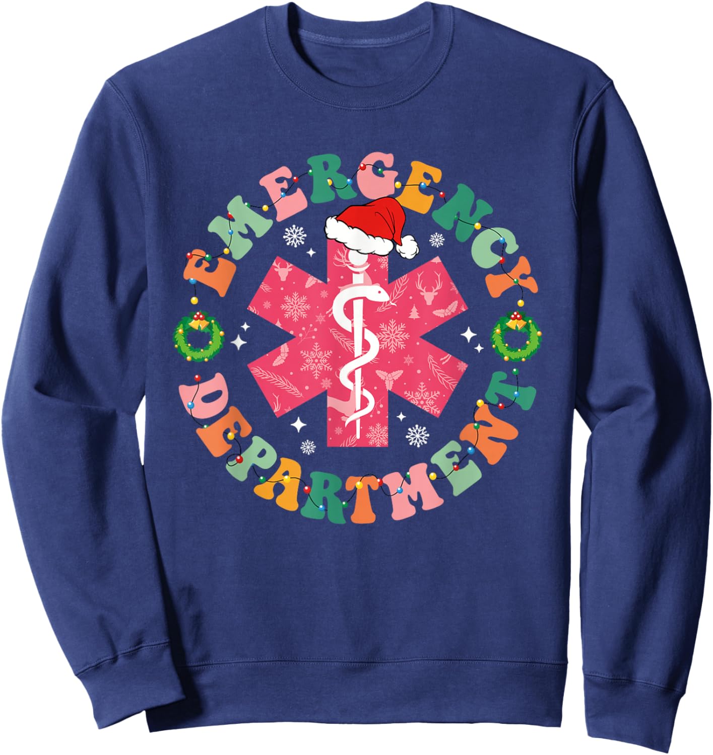 Emergency Department ER Nurse Christmas Emergency Room Sweatshirt - Sweatshirt | Navy