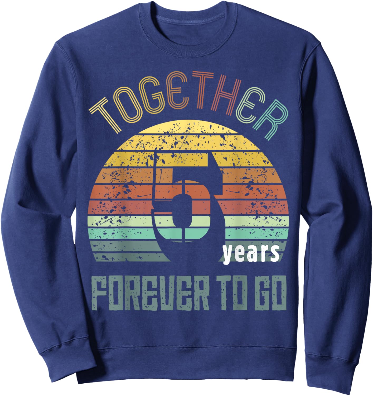 5th Years Wedding Anniversary Gifts For Couple Matching Five Sweatshirt - Sweatshirt | Navy