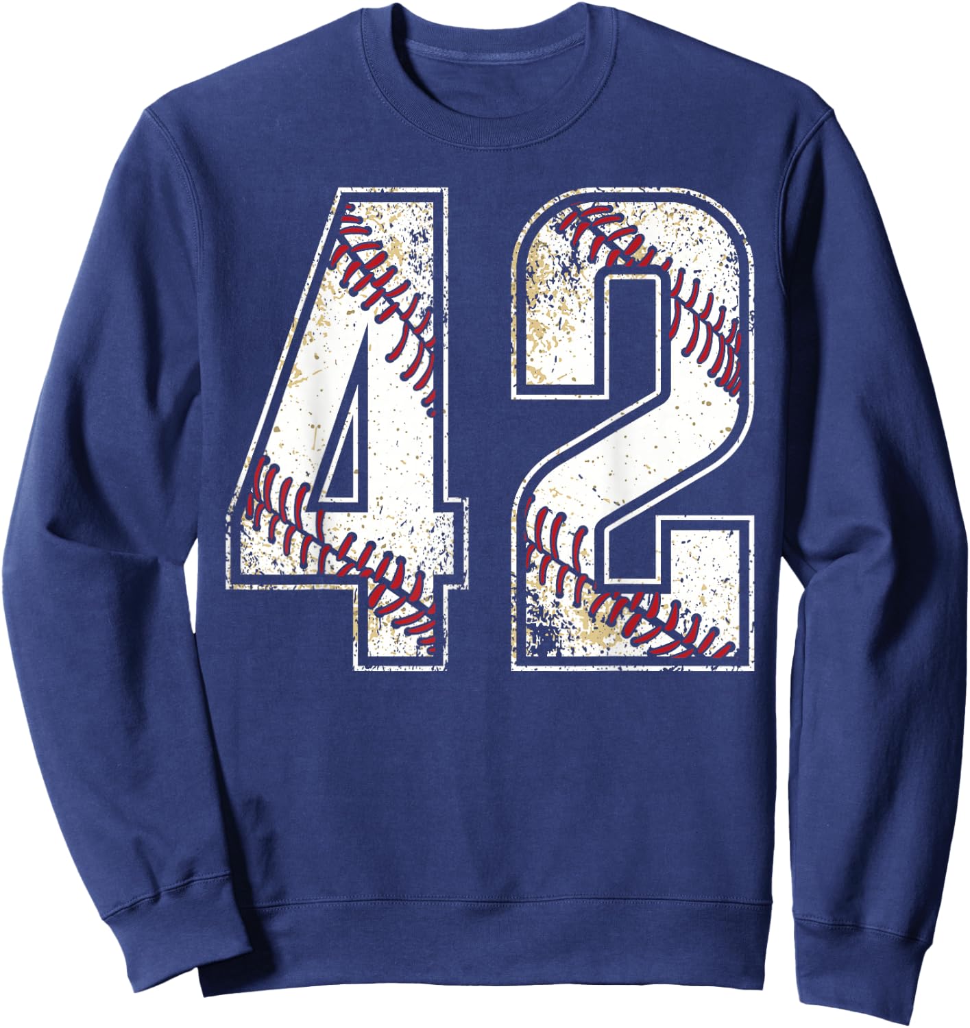 #42 Baseball Jersey Number 42 Vintage Retro Birthday Gift Sweatshirt - Sweatshirt | Navy