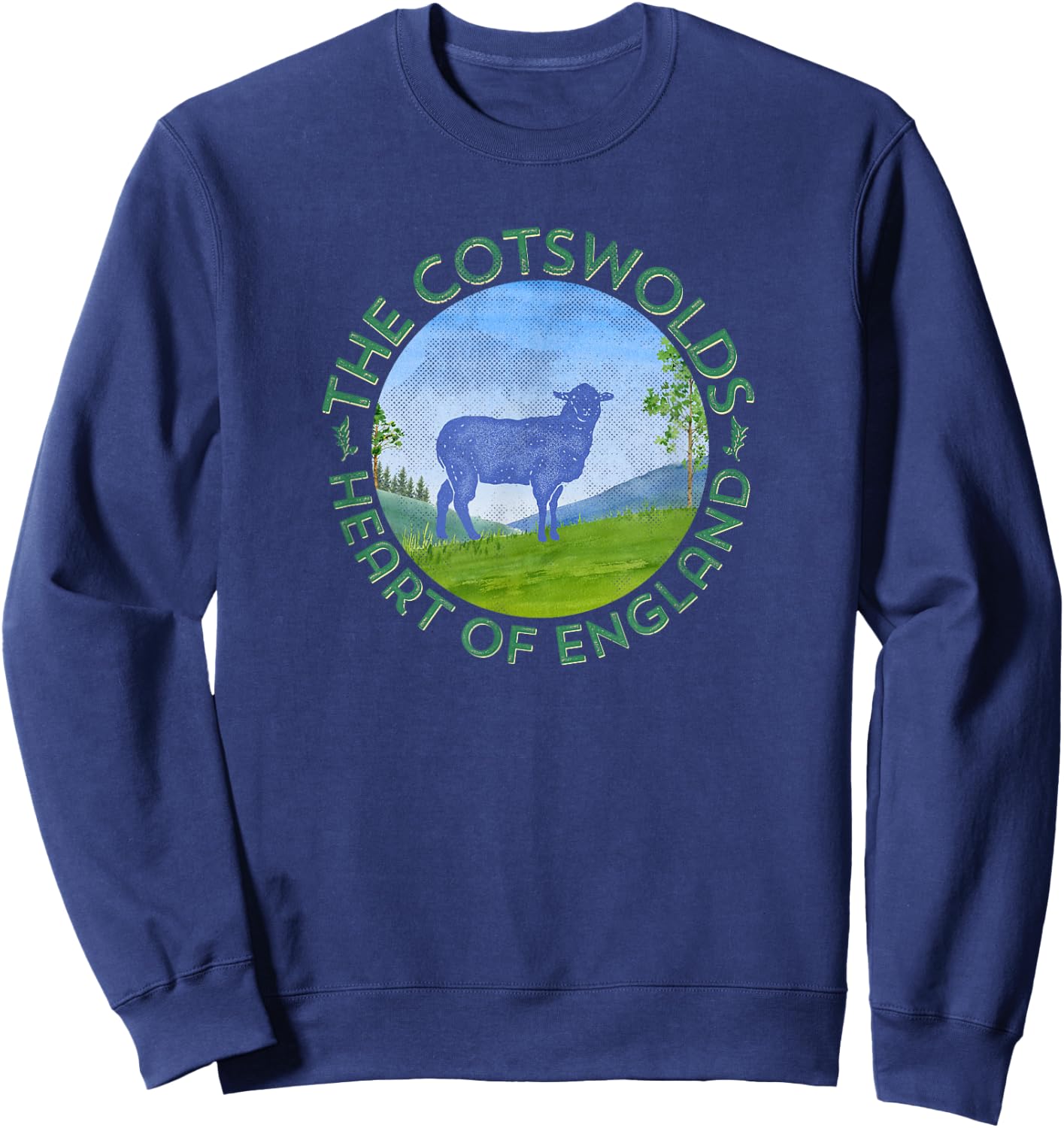 The Cotswolds England UK Sheep Girl's Women Gardener's Sweatshirt - Sweatshirt | Navy