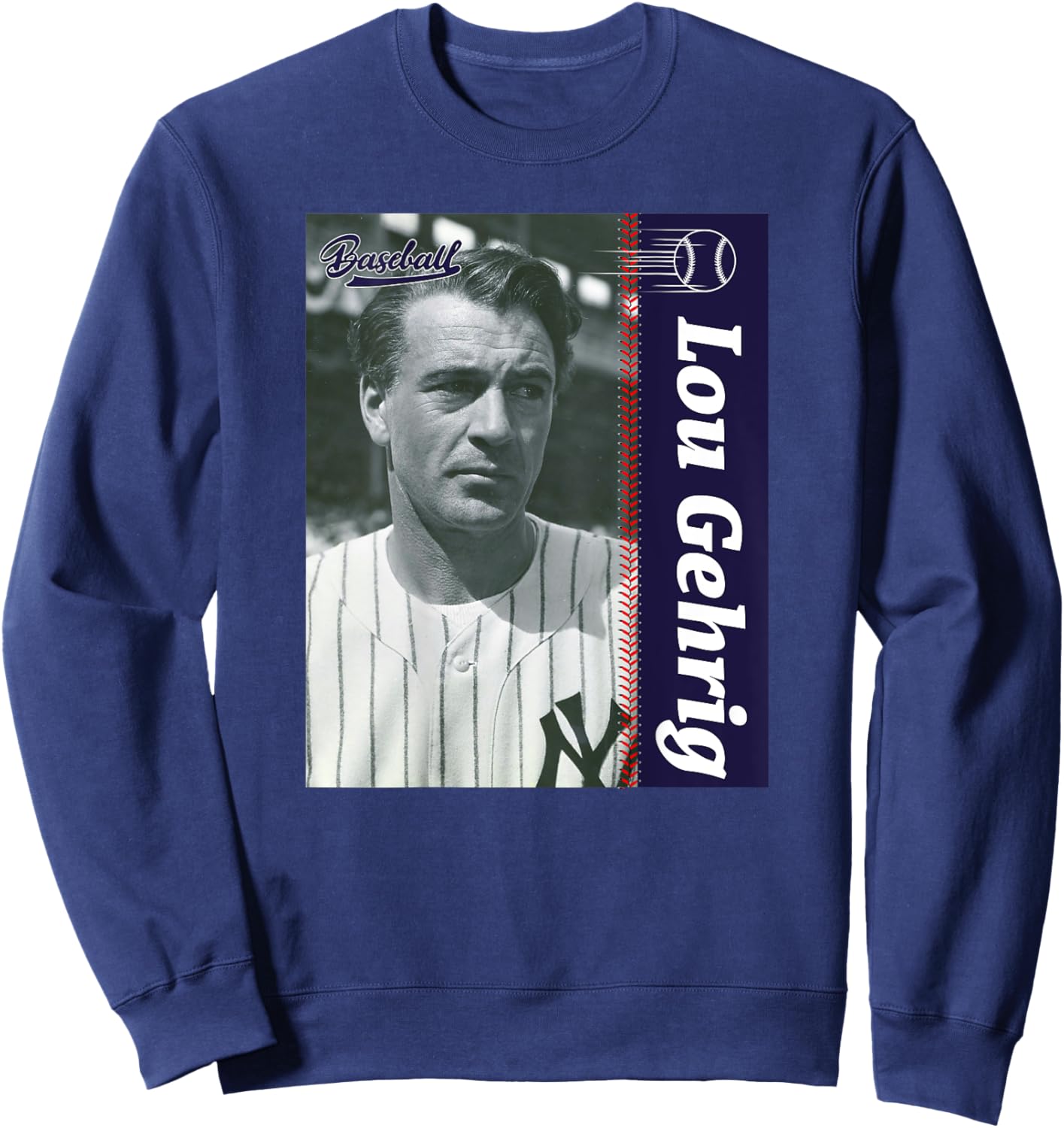 Lou Gehrig_Baseball_Back Printed Sweatshirt - Sweatshirt | Navy