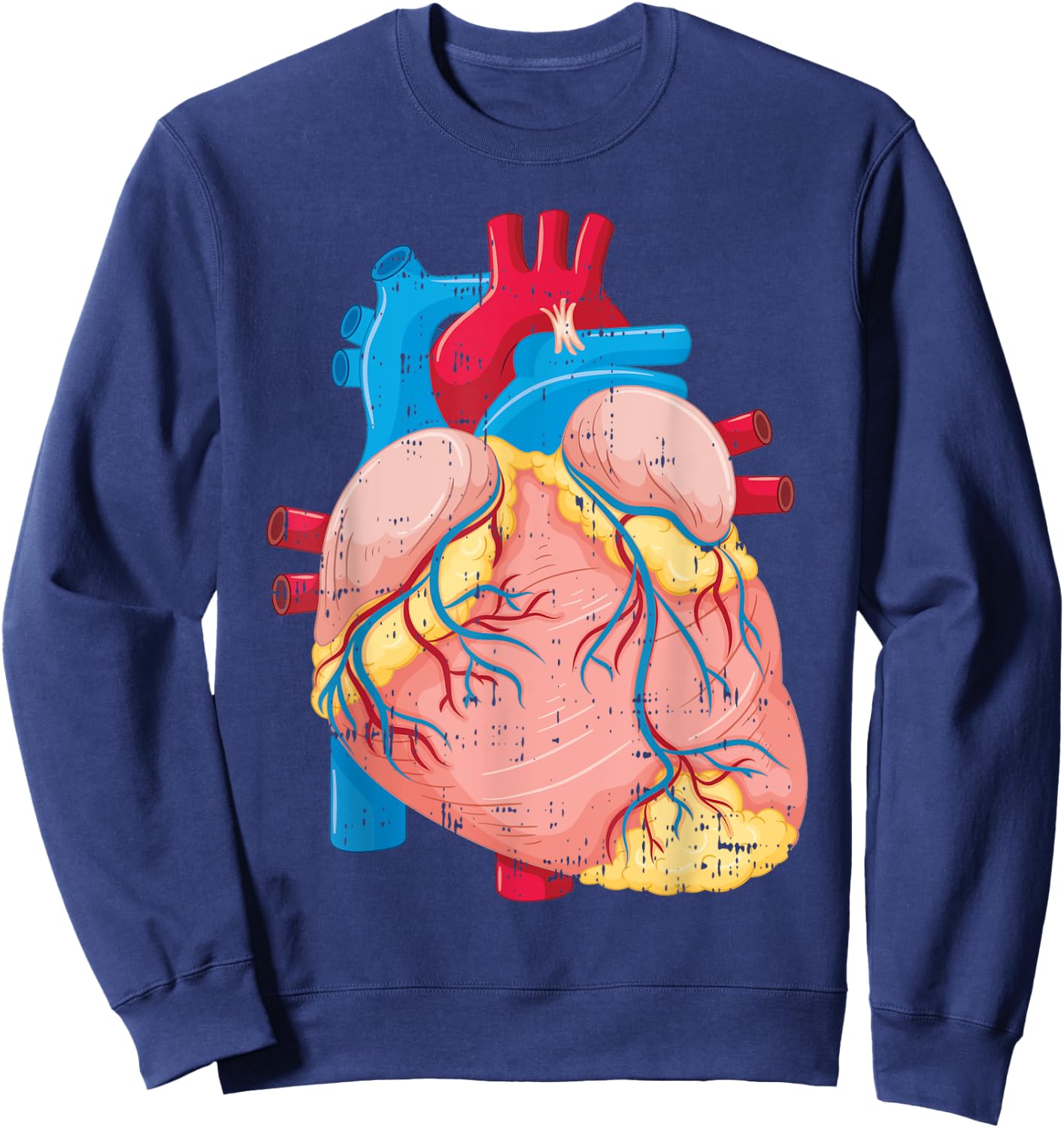 Human Anatomy Heart Cartoon Nurse Doctor Science Lover Gifts Sweatshirt - Sweatshirt | Navy