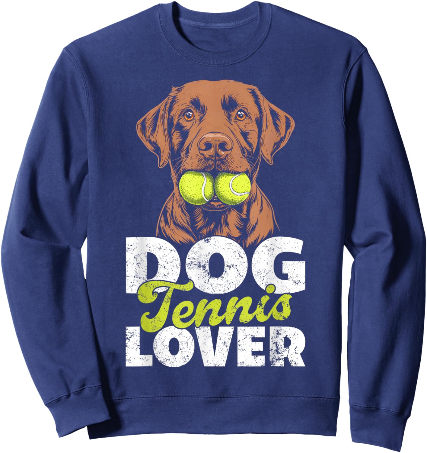Dog Tennis Lover Gift Shirt Funny Tennis Balls Pet Owner Sweatshirt - Sweatshirt | Navy