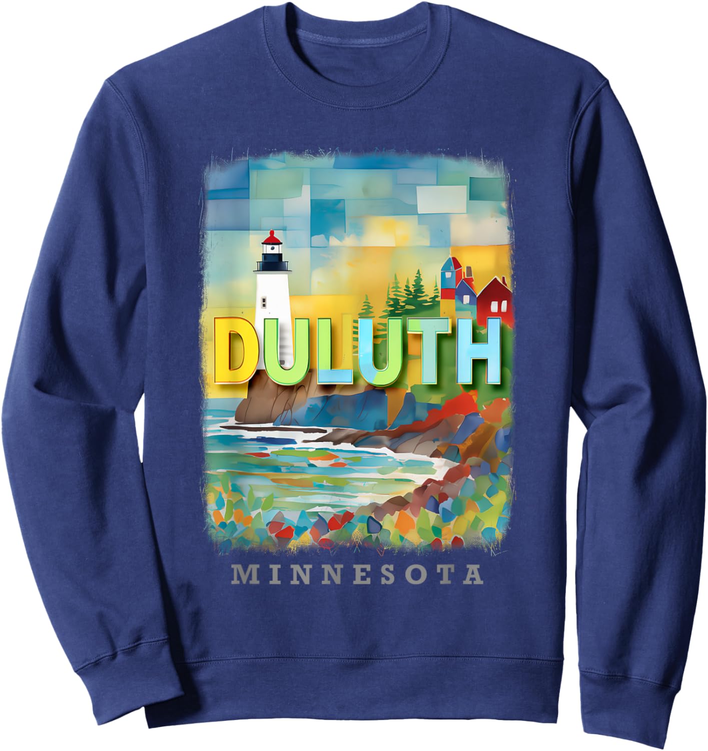 Duluth Minnesota MN Lakeside Tranquility SD221 Sweatshirt - Sweatshirt | Navy