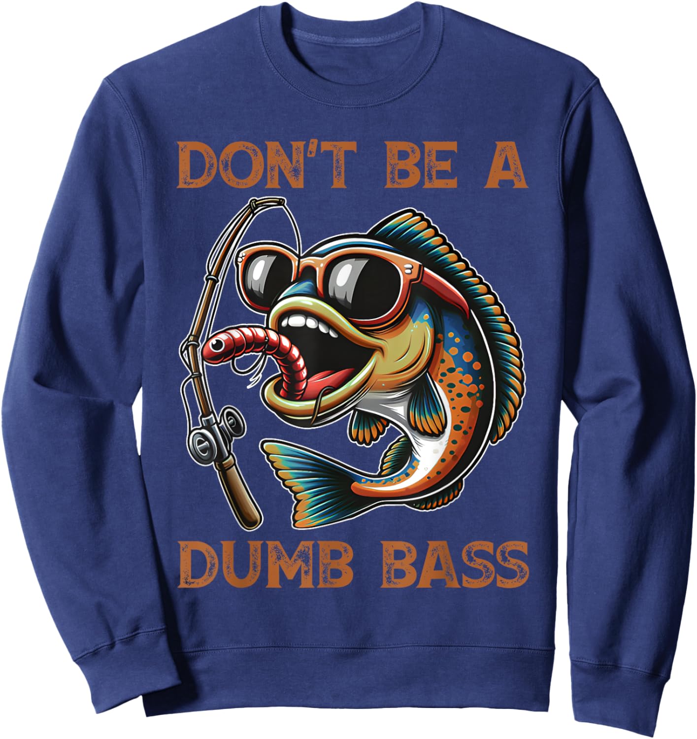 Funny Bass Fishing Stuff Funny Dad Bass Fish Papa Fishing Sweatshirt - Sweatshirt | Navy