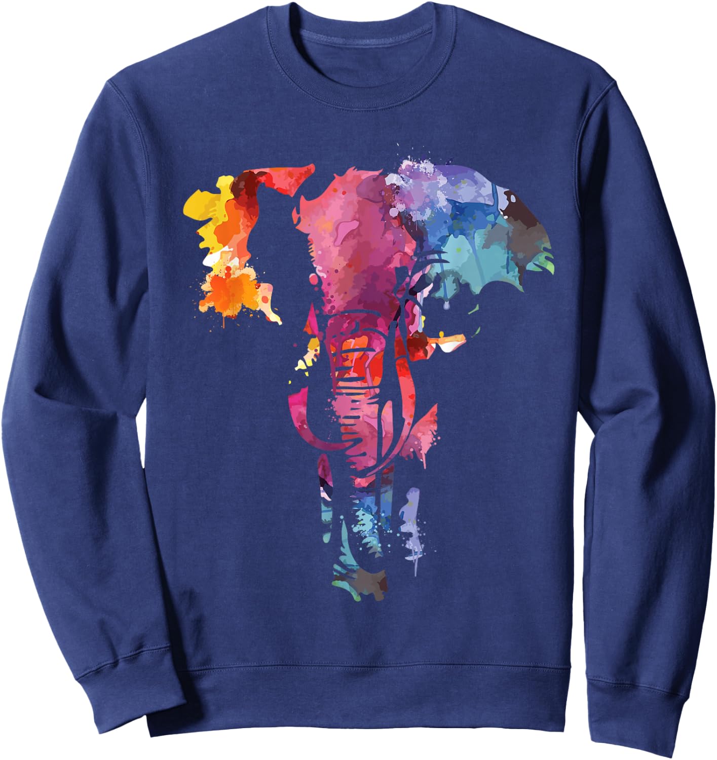 Elephant Watercolor Art Design For People Who Love Elephants Sweatshirt - Sweatshirt | Navy