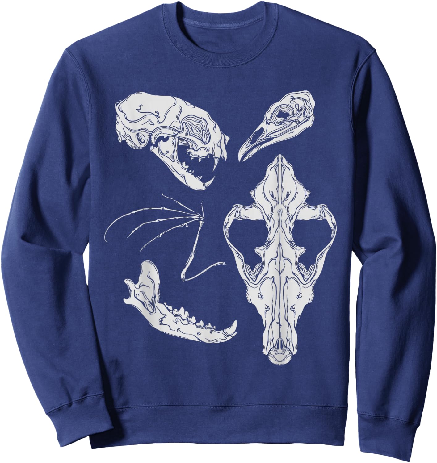 Gothic Horror | Witch Wicca | Vulture Culture | Animal Bone Sweatshirt - Sweatshirt | Navy