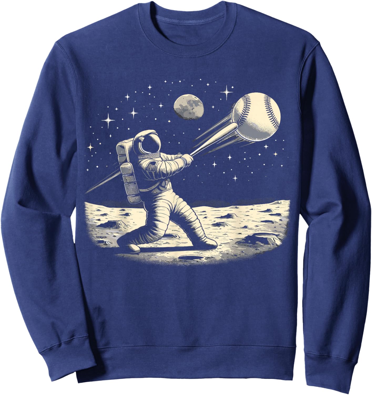 Astronaut Baseball Funny Space Baseball Sweatshirt - Sweatshirt | Navy