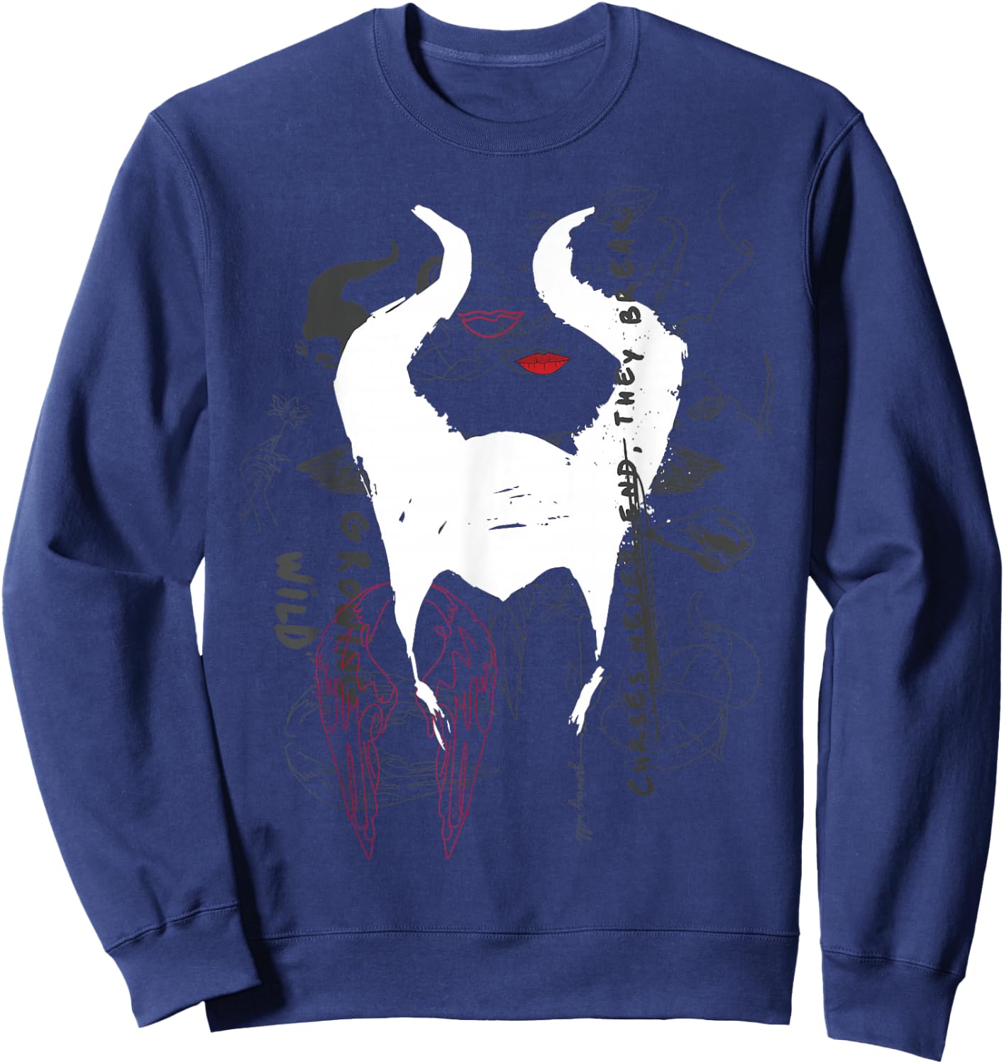 Disney Maleficent Mistress Of Evil Growing Wild Collage Sweatshirt - Sweatshirt | Navy