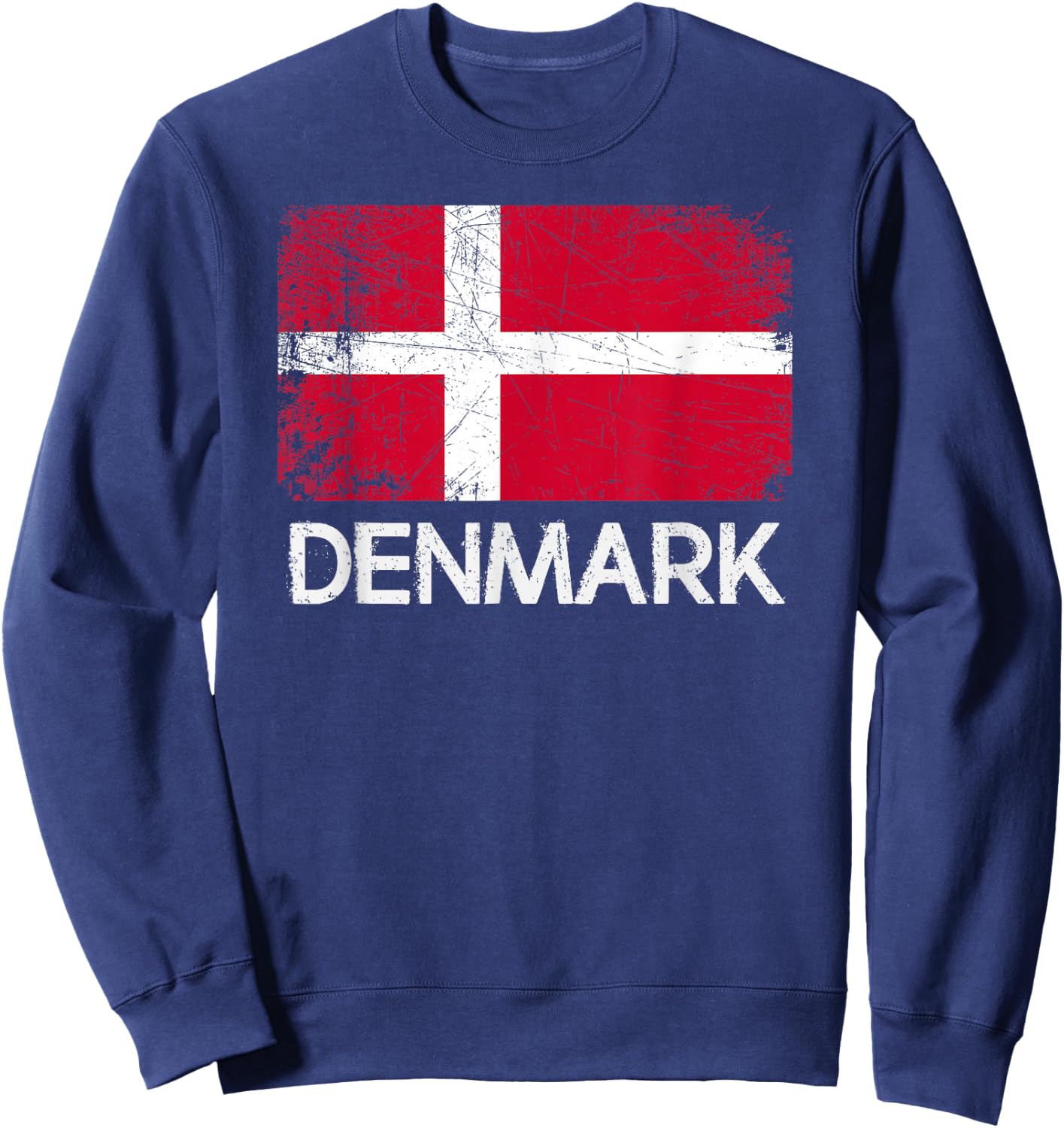 Danish Flag | Vintage Made In Denmark Gift Sweatshirt - Sweatshirt | Navy