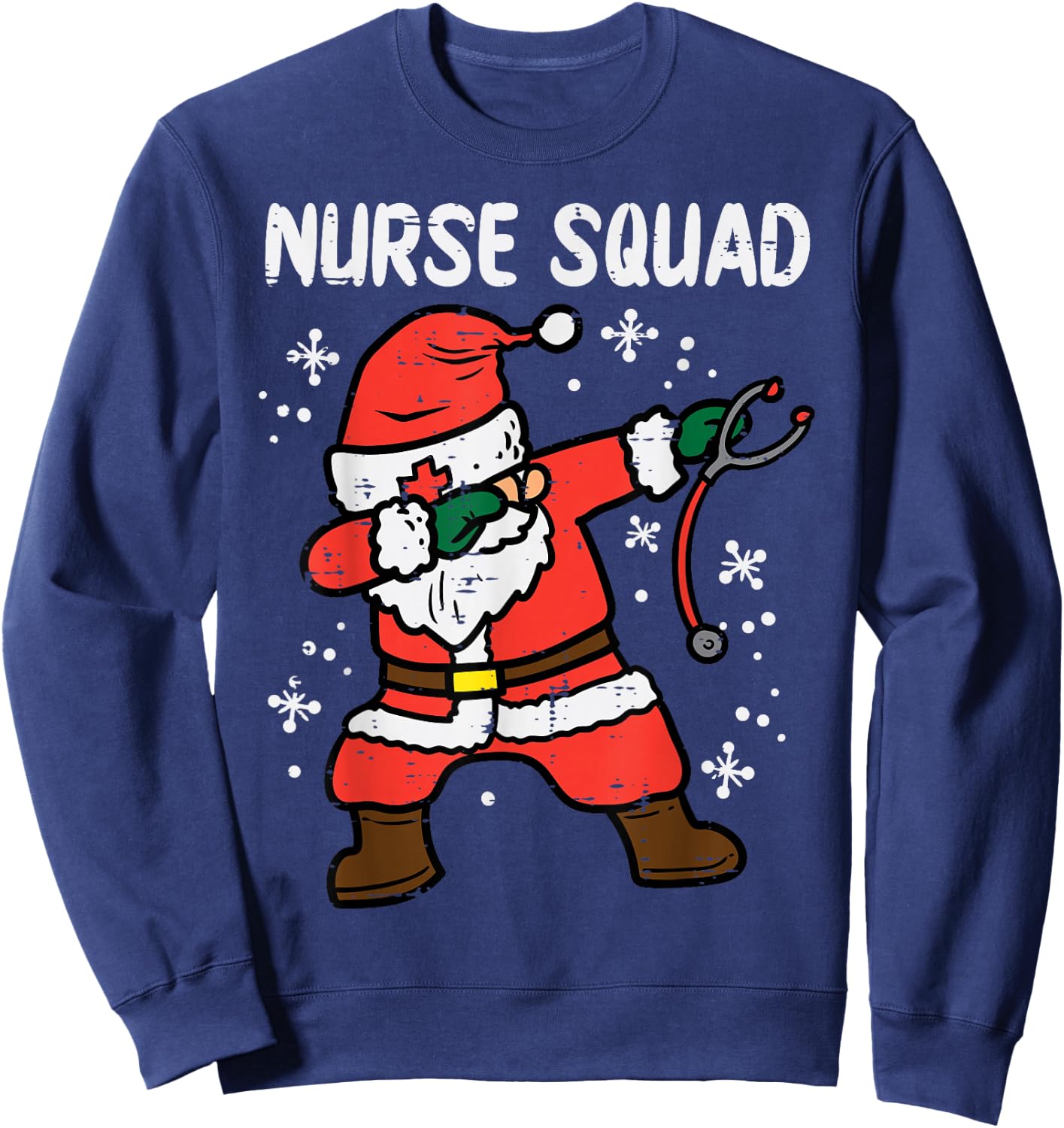 Santa Dab Nurse Squad Christmas Xmas Scrub RN Medical Women Sweatshirt - Sweatshirt | Navy