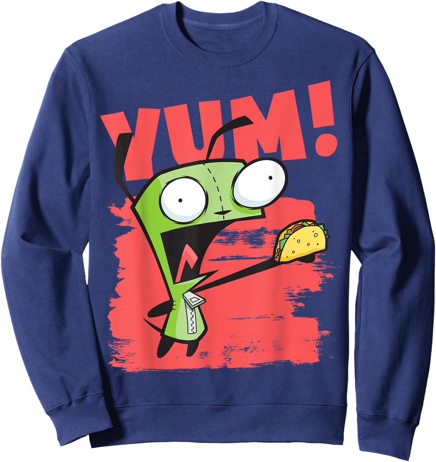 Invader Zim Gir With A Taco Poster Sweatshirt - Sweatshirt | Navy