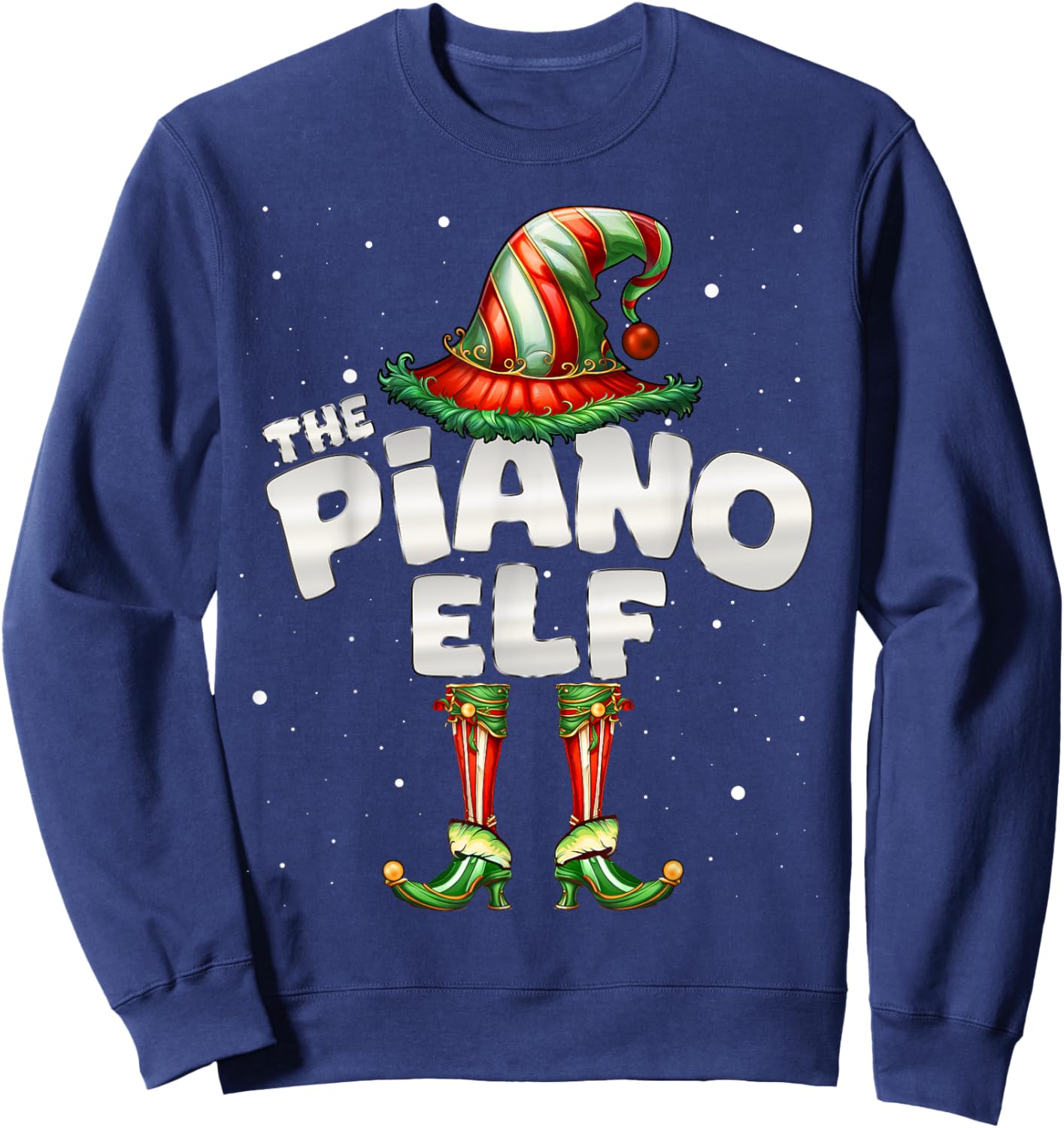 I'm The Piano Elf Family Matching Group Christmas Party Sweatshirt - Sweatshirt | Navy