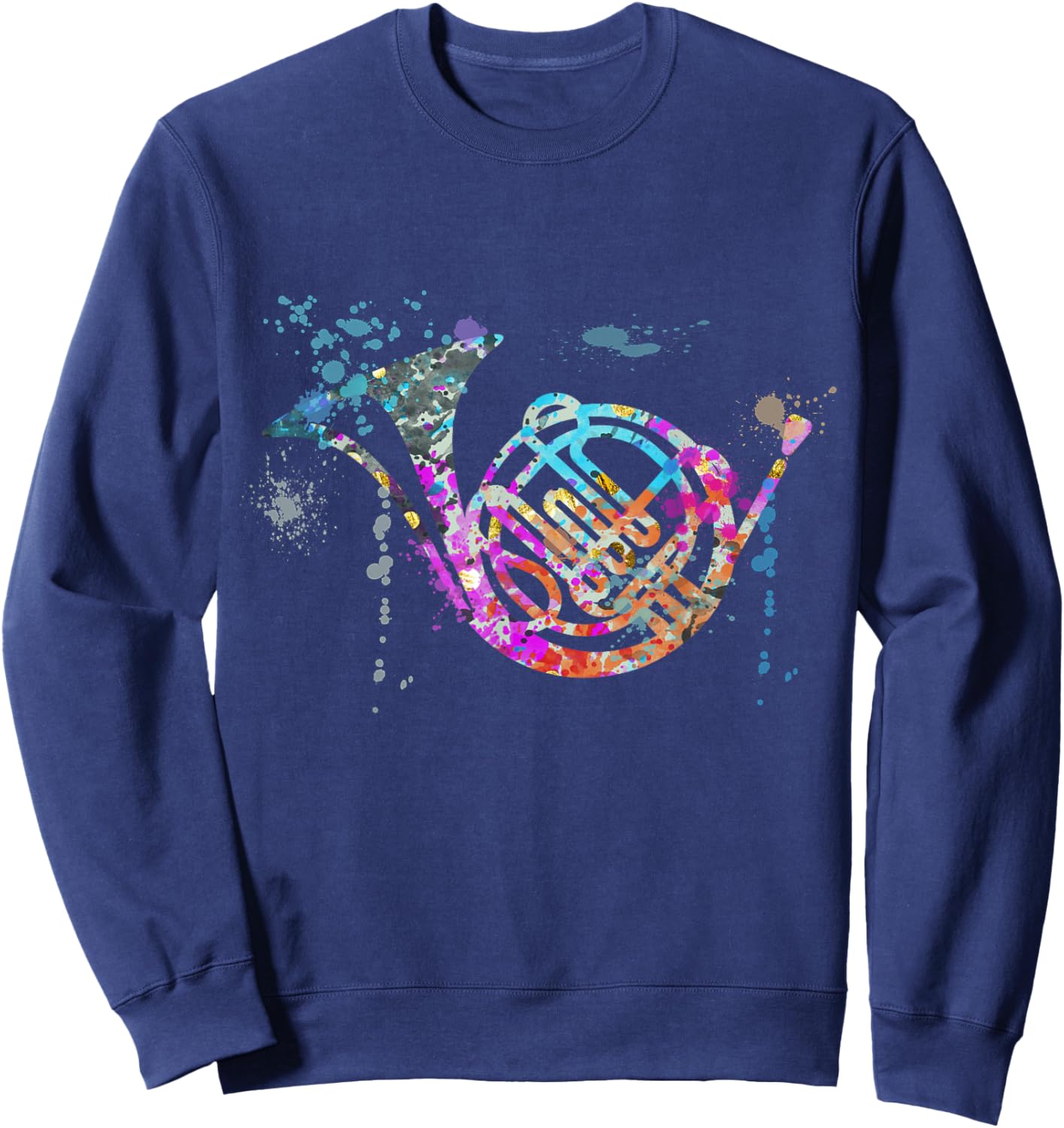 French Horn Instrument Silhouette French Horns Sweatshirt - Sweatshirt | Navy
