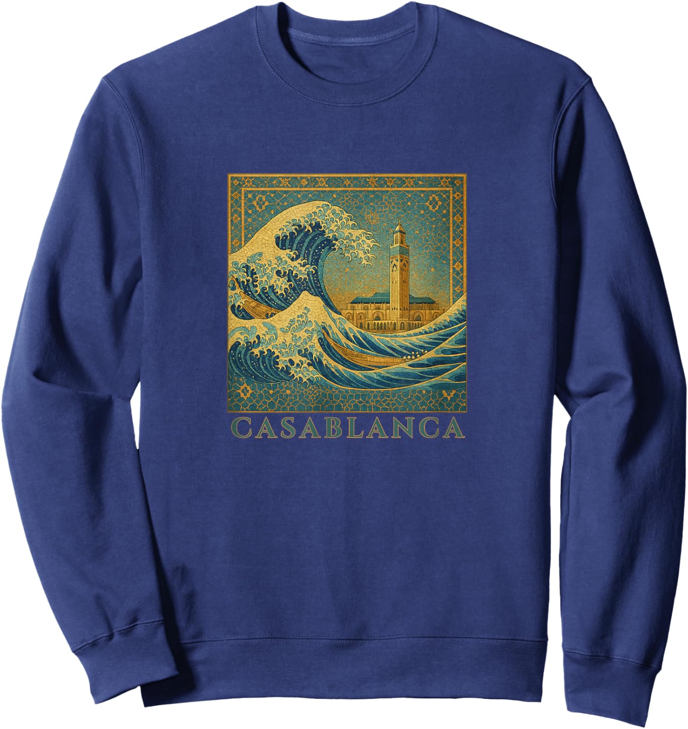 The Great Mosque Wave / Casablanca / Kanagawa Remix Sweatshirt - Sweatshirt | Navy