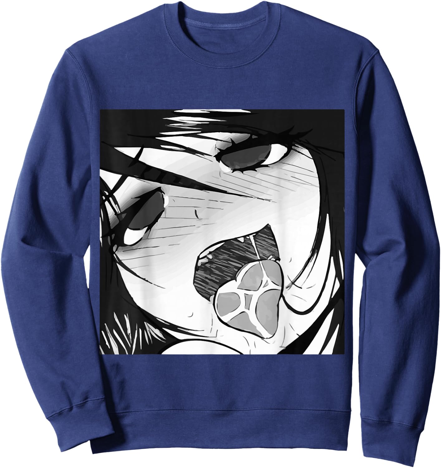Ecchi Otaku Hentai Waifu Ahegao Girl Manga Anime Sweatshirt - Sweatshirt | Navy