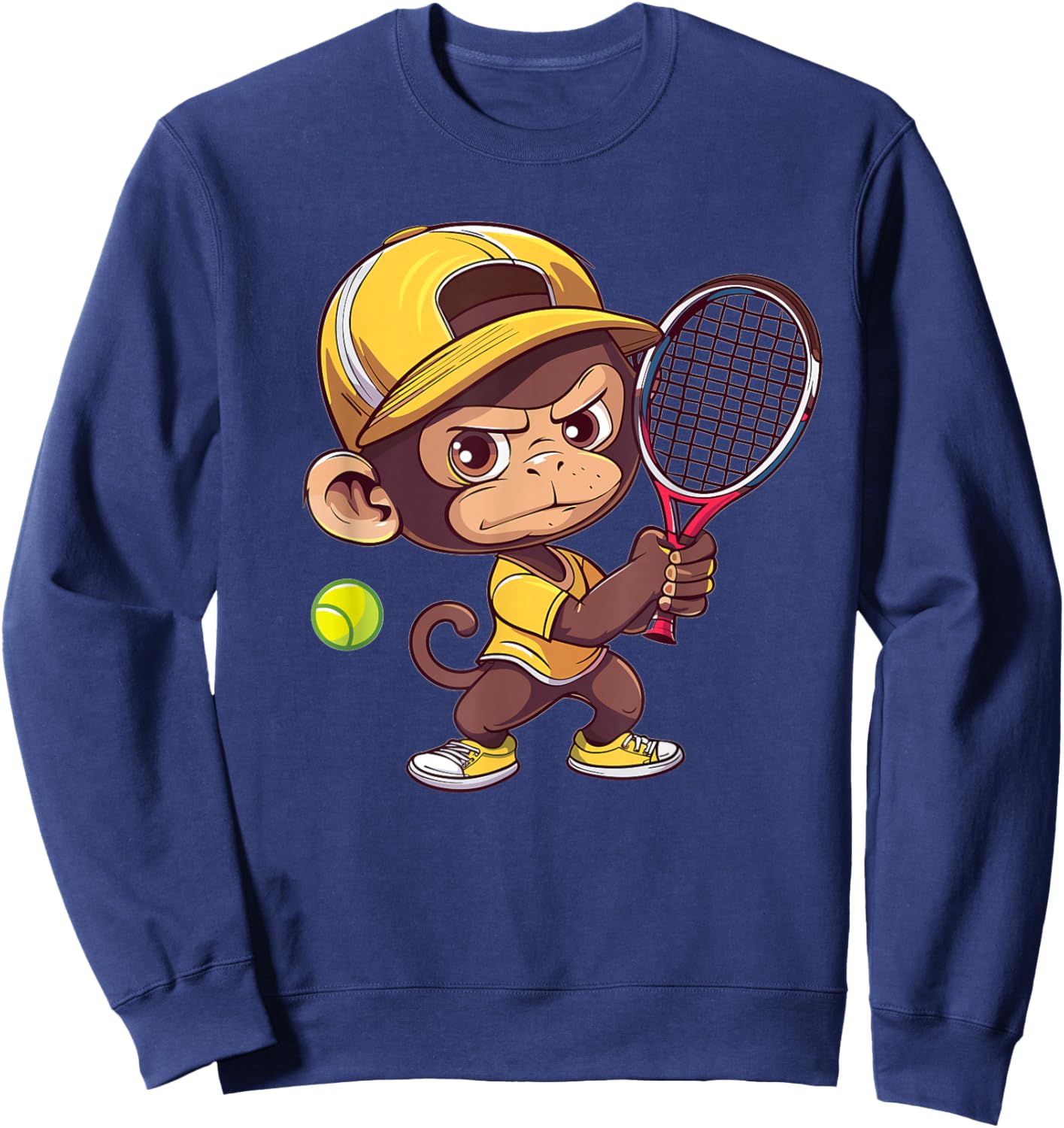 Cute Monkey Tennis Sweatshirt - Sweatshirt | Navy