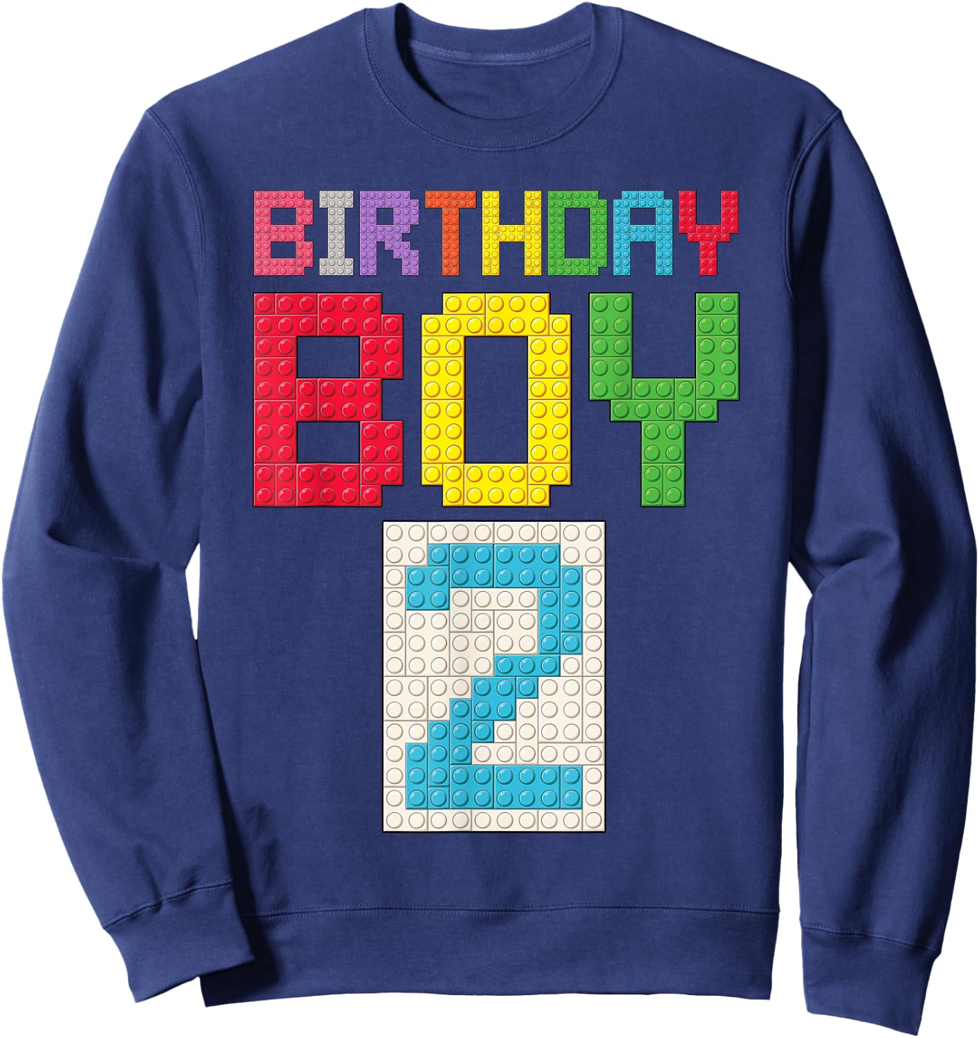 2nd birthday Boy master builder 2 years old block building Sweatshirt - Sweatshirt | Navy
