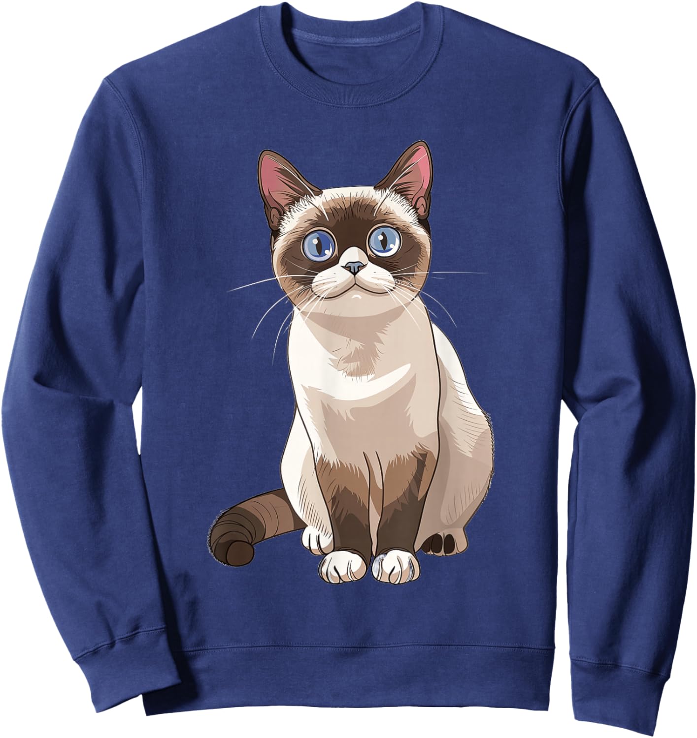 Snowshoe Cat Anime Sweatshirt - Sweatshirt | Navy
