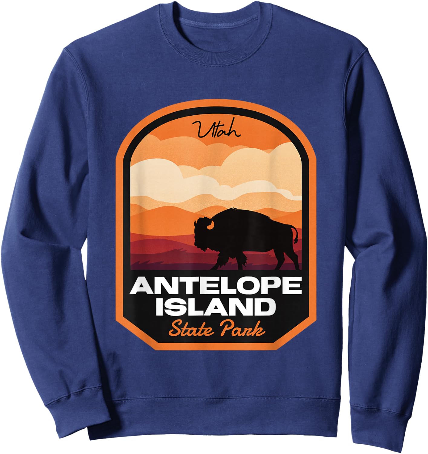 Antelope Island State Park UT Bison Sweatshirt - Sweatshirt | Navy