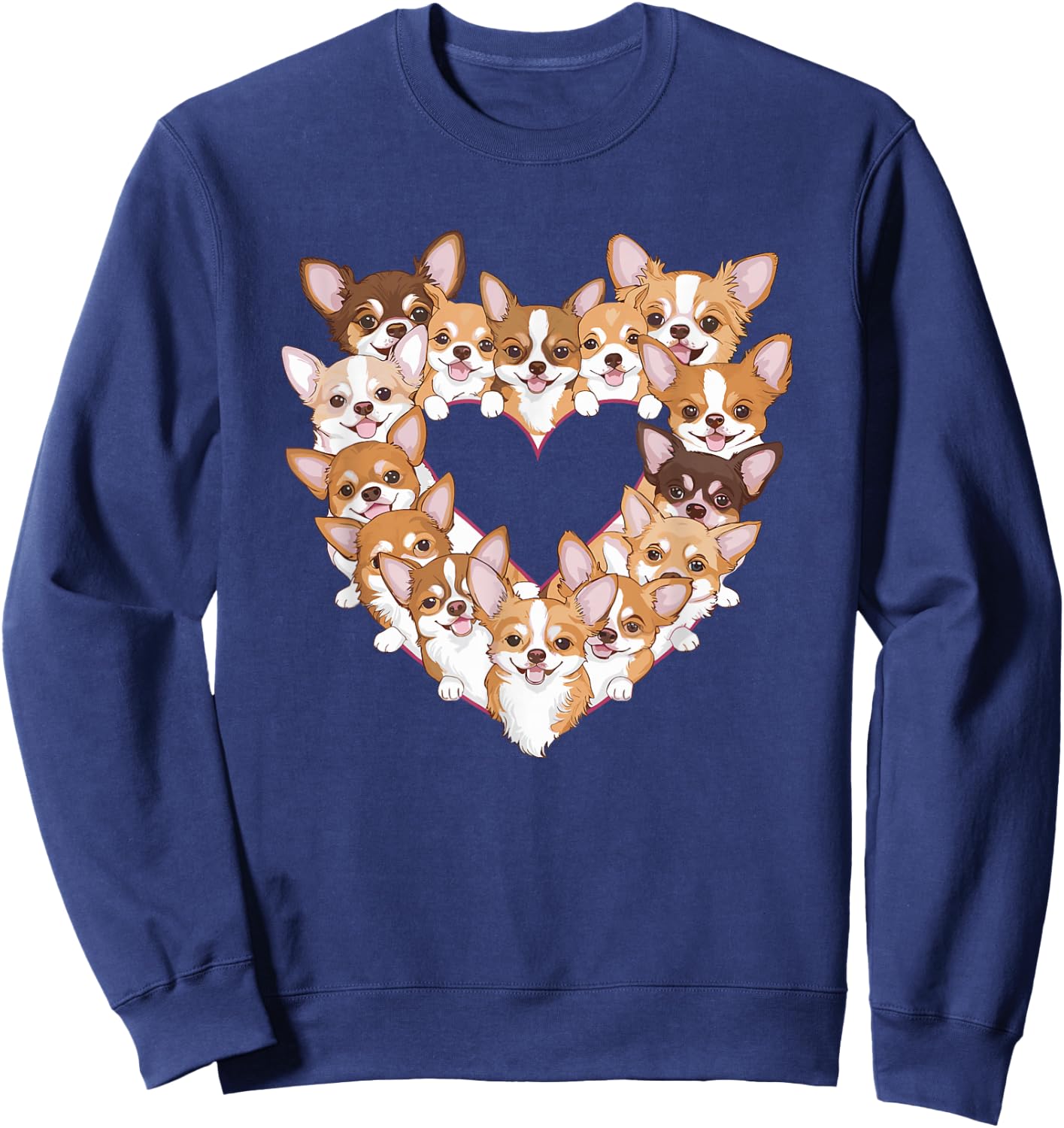 Heart Chihuahua Chihuahuas Chi Sweatshirt - Sweatshirt | Navy