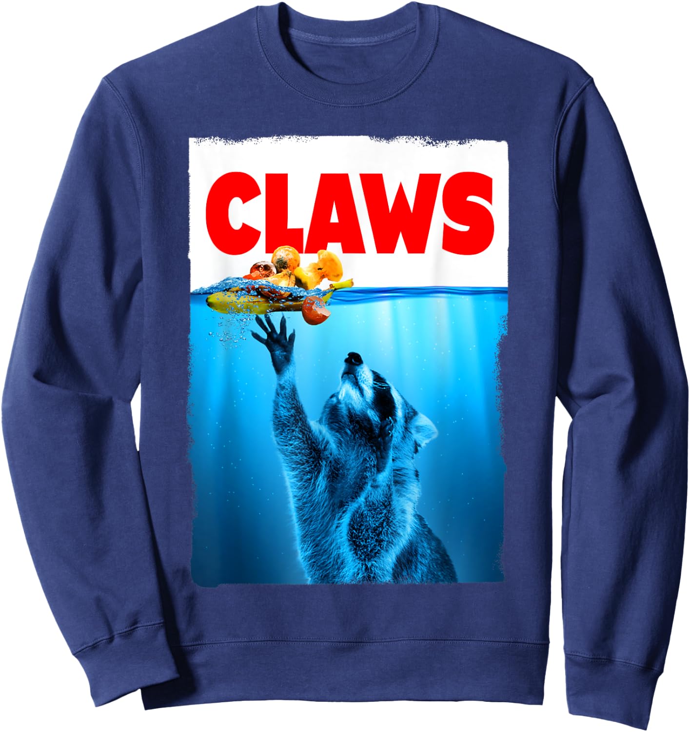 Paws Claws Raccoon Trash Panda Parody Sweatshirt - Sweatshirt | Navy