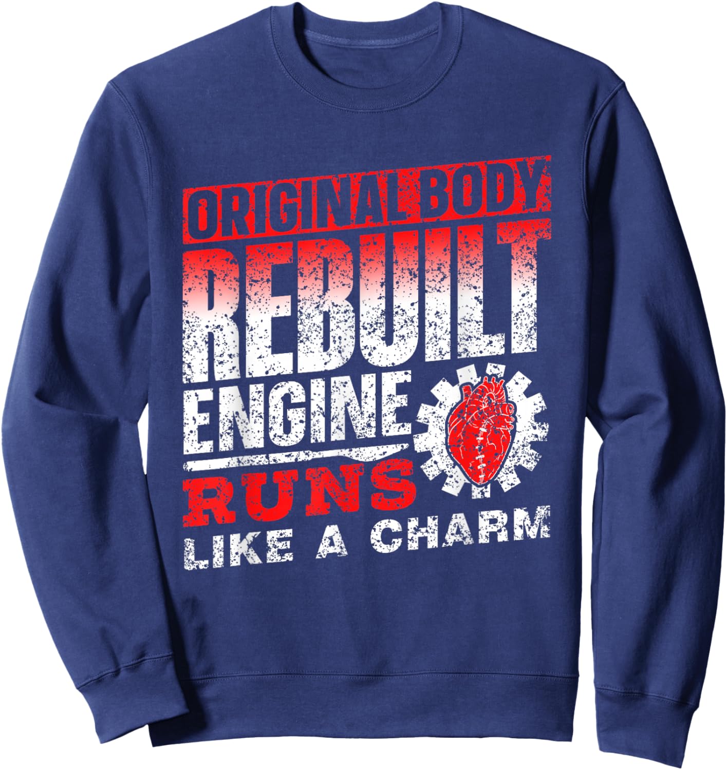 Original Body Refurbished Engine Running Op Heart Operation Sweatshirt - Sweatshirt | Navy