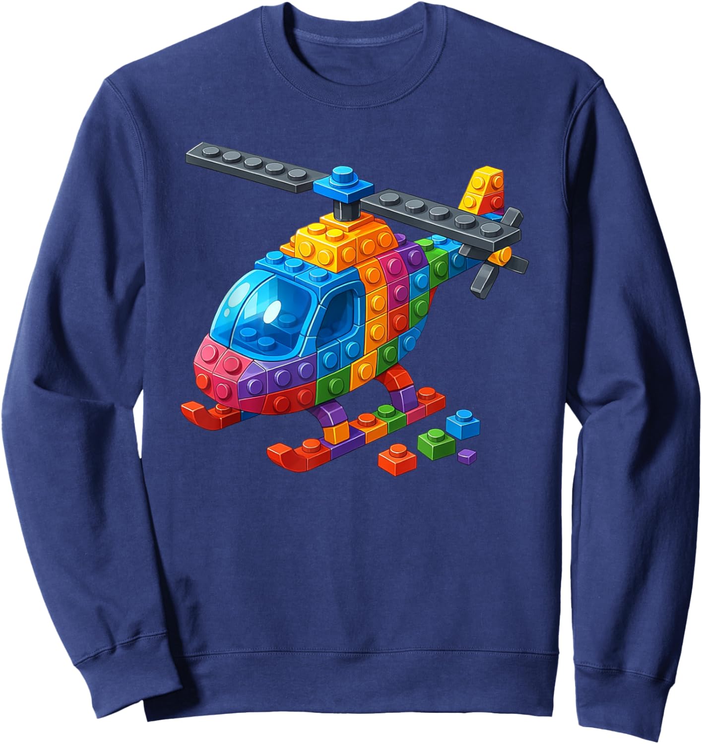 Master Builder Hélicoptère Blocs de construction Jouets pour garçons Sweatshirt - Sweatshirt | Navy