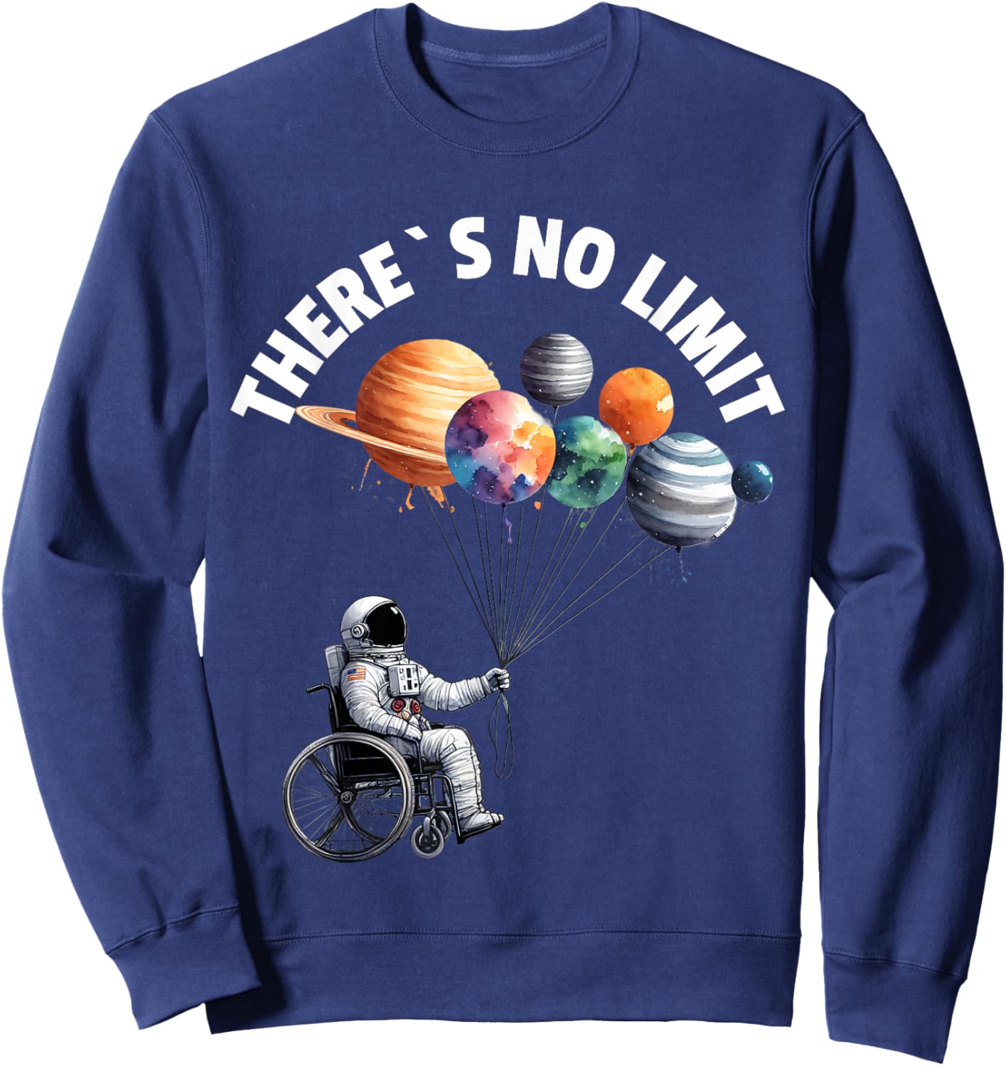 Motivation To Wheelchair Astronaut Kids With Sweatshirt - Sweatshirt | Navy