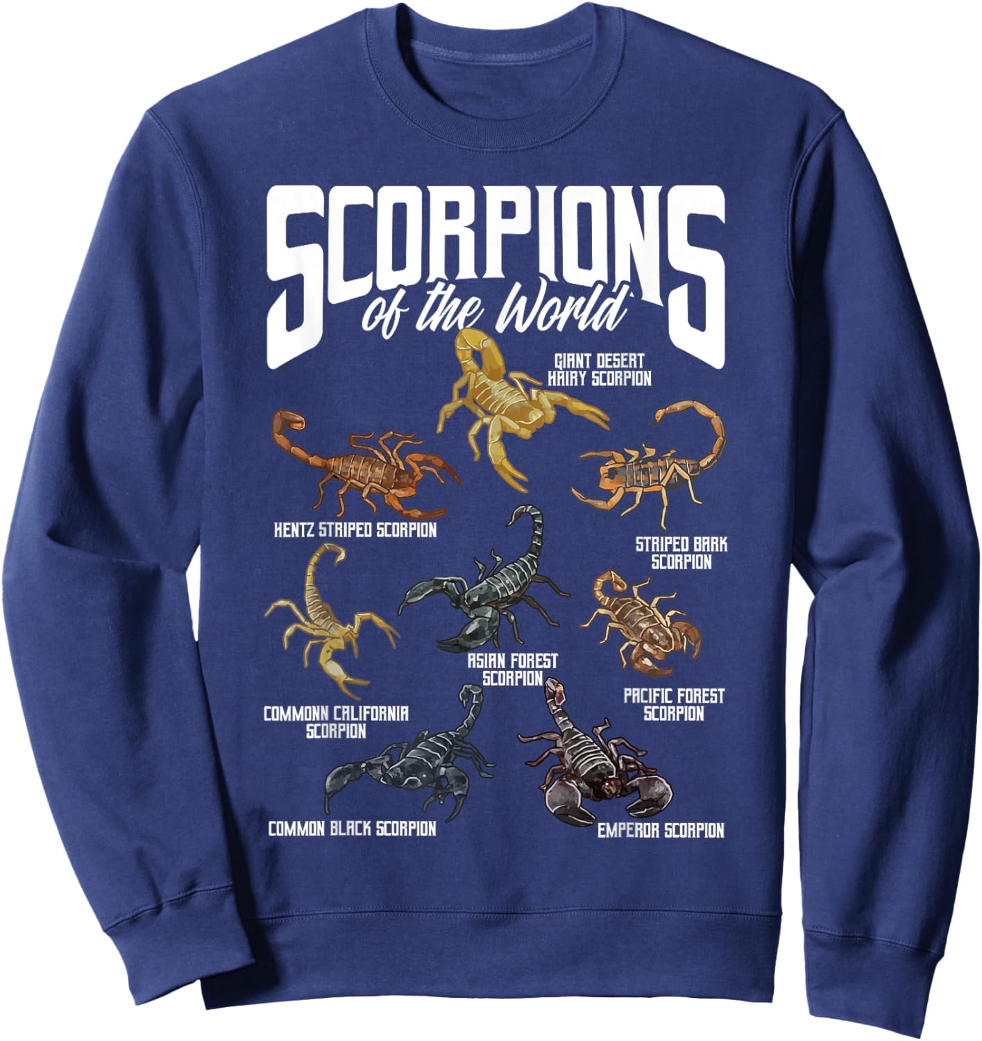 Scorpions Animals of the World Arachnology Animal Lover Sweatshirt - Sweatshirt | Navy