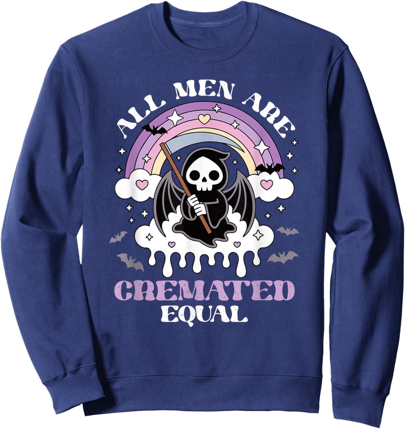 All Men are Cremated Equal Pastel Goth Sweatshirt - Sweatshirt | Navy